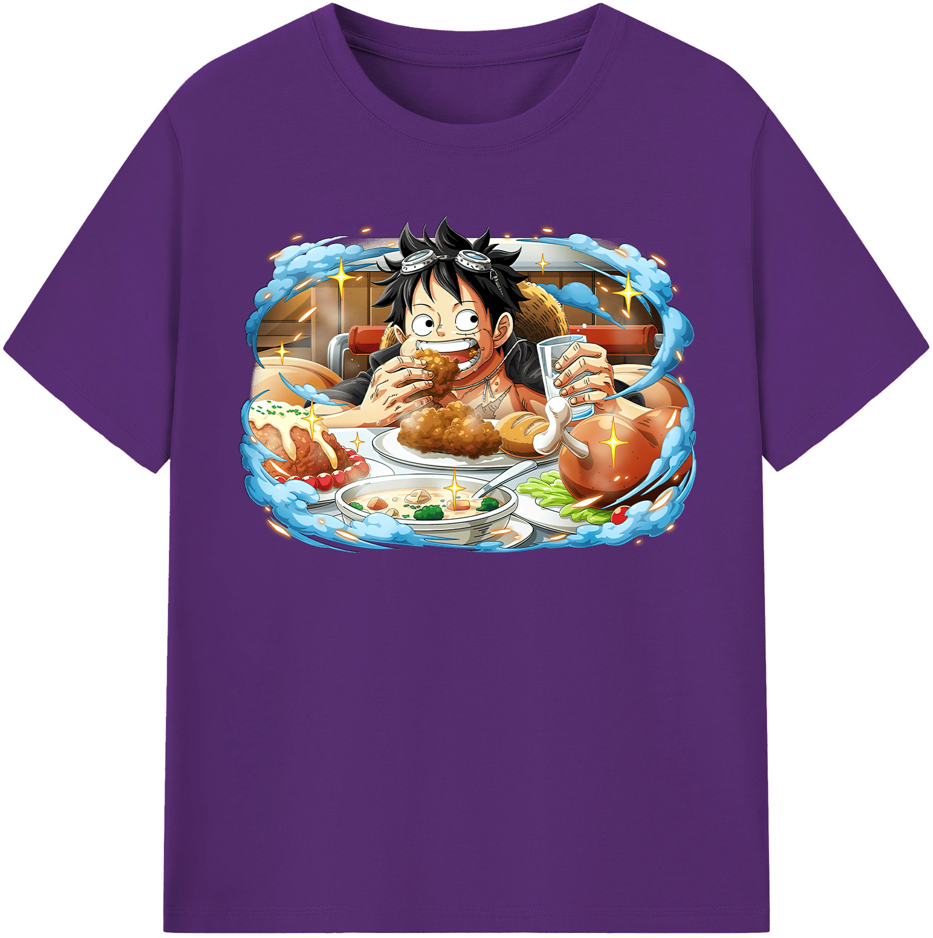 ワンピース モンキー・D・ルフィ ONE PIECE Monkey D. Luffy 綿100％半袖Tシャツ（フロントプリント）