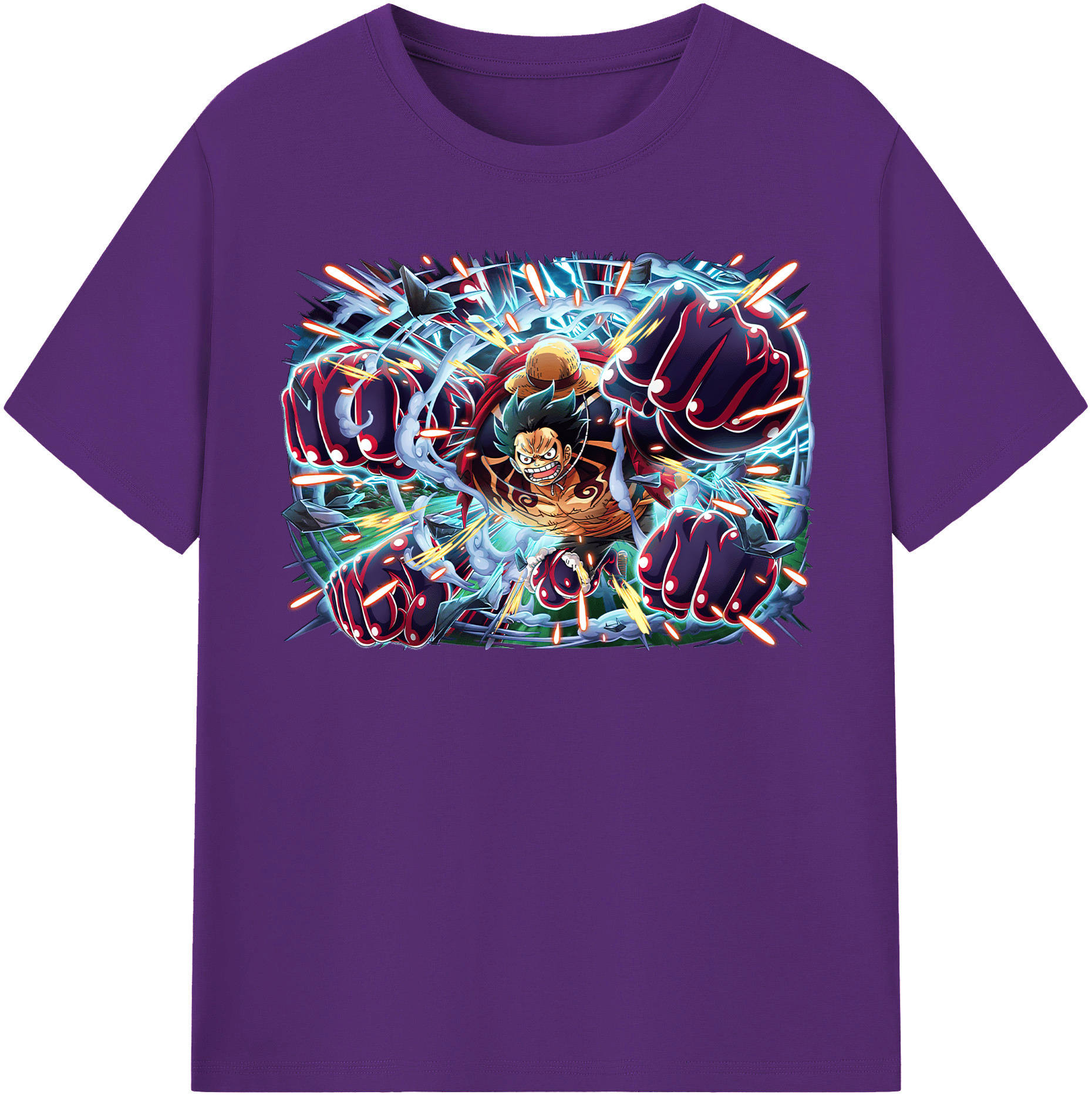 ワンピース モンキー・D・ルフィ ONE PIECE Monkey D. Luffy 綿100％半袖Tシャツ（フロントプリント）