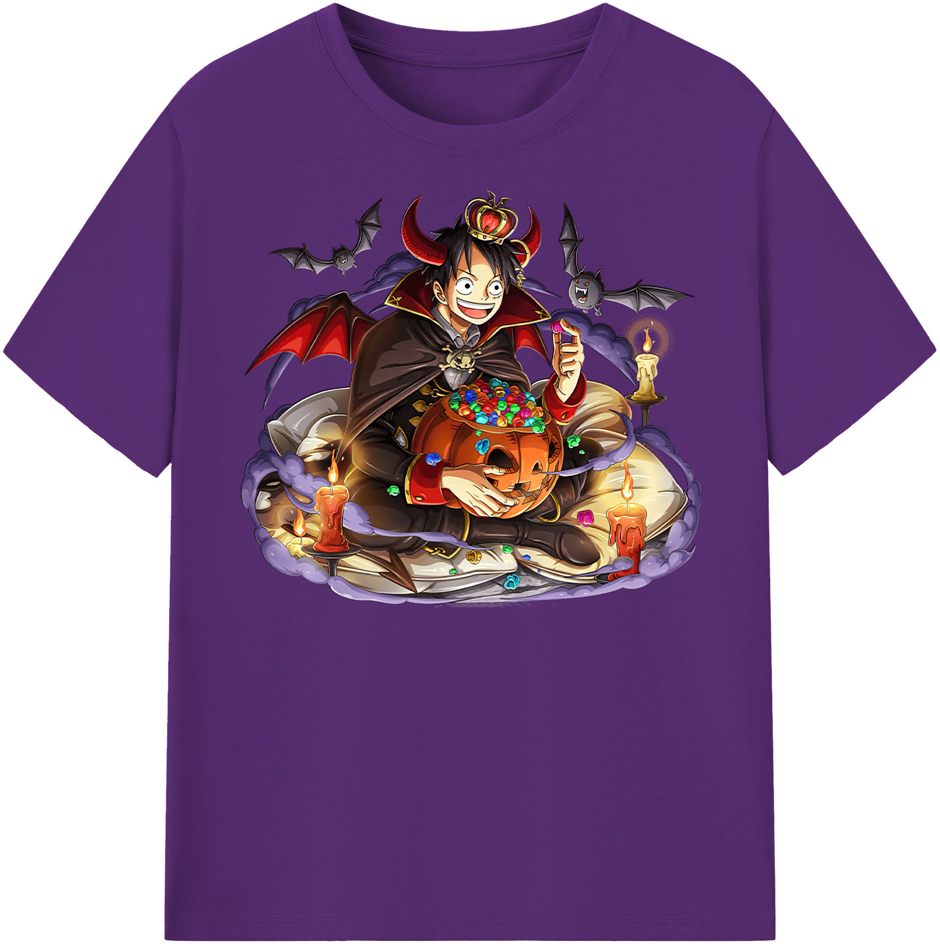 ワンピース モンキー・D・ルフィ ONE PIECE Monkey D. Luffy 綿100％半袖Tシャツ（フロントプリント）
