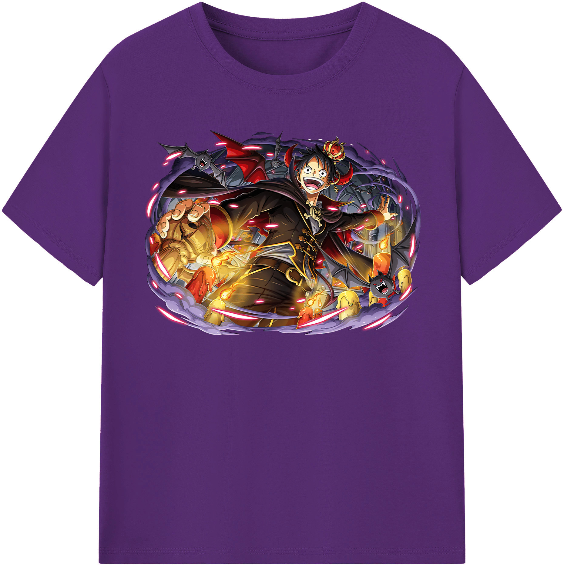 ワンピース モンキー・D・ルフィ ONE PIECE Monkey D. Luffy 綿100％半袖Tシャツ（フロントプリント）