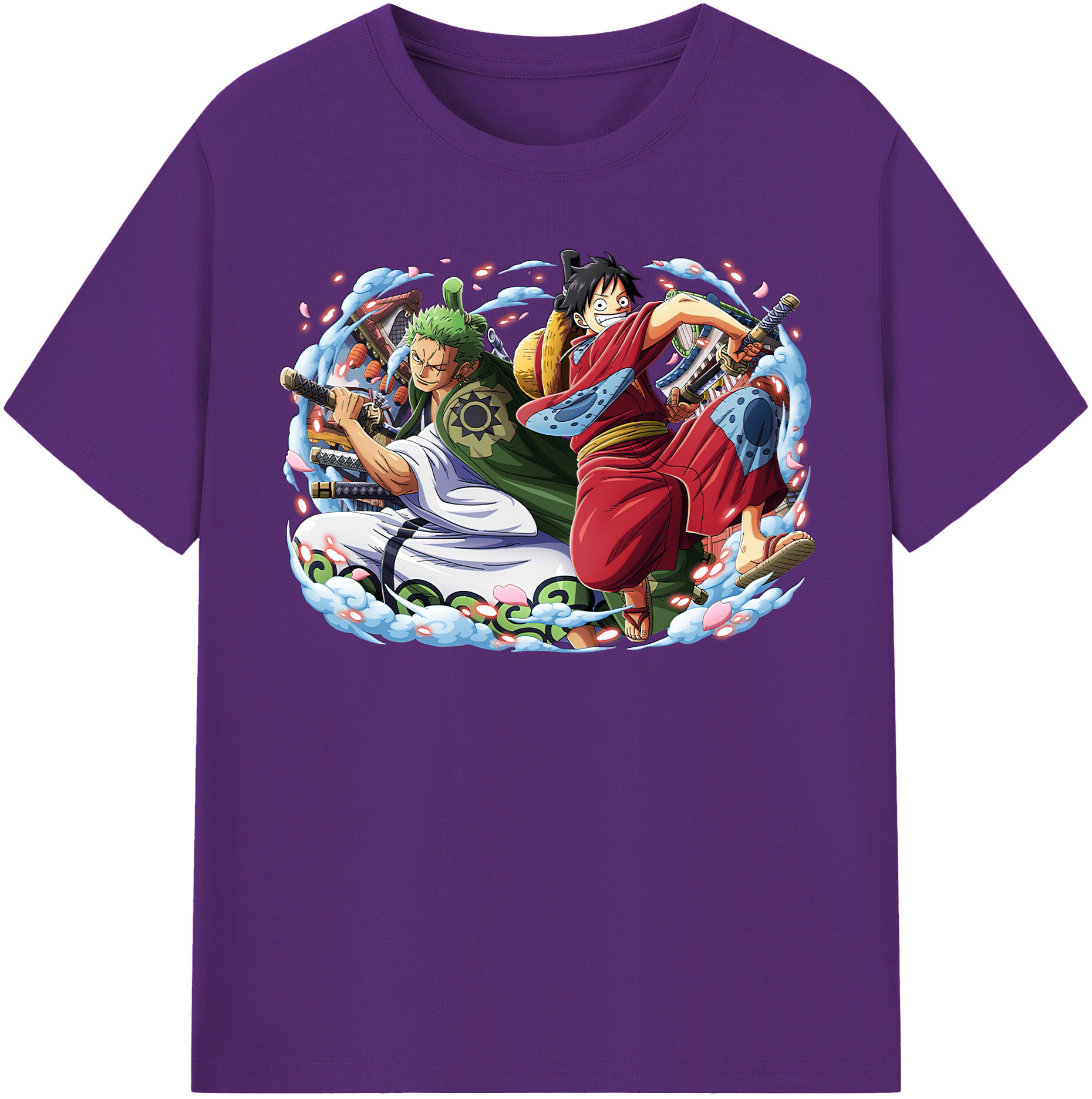 ワンピース モンキー・D・ルフィ ONE PIECE Monkey D. Luffy 綿100％半袖Tシャツ（フロントプリント）