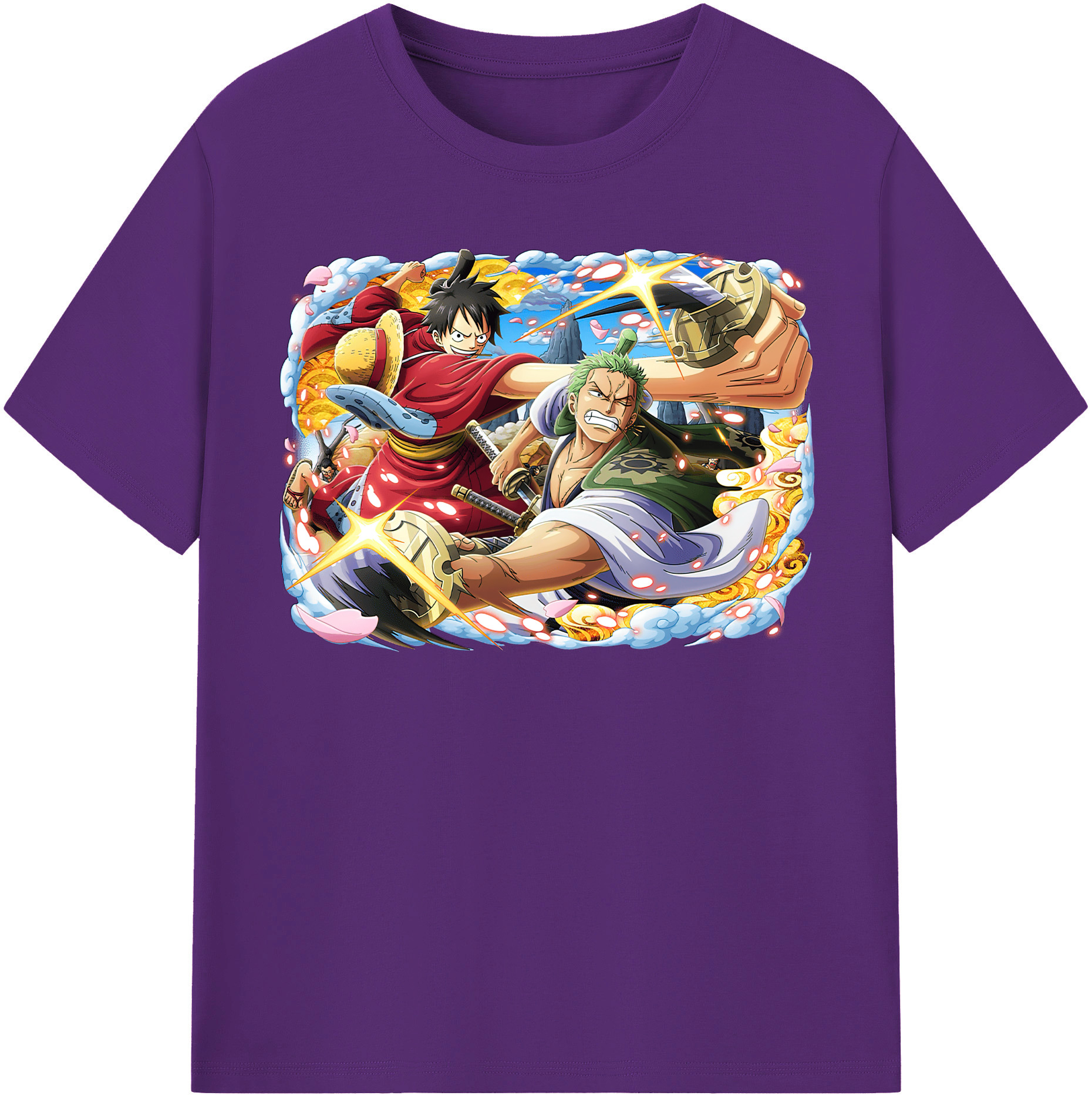 ワンピース モンキー・D・ルフィ ONE PIECE Monkey D. Luffy 綿100％半袖Tシャツ（フロントプリント）