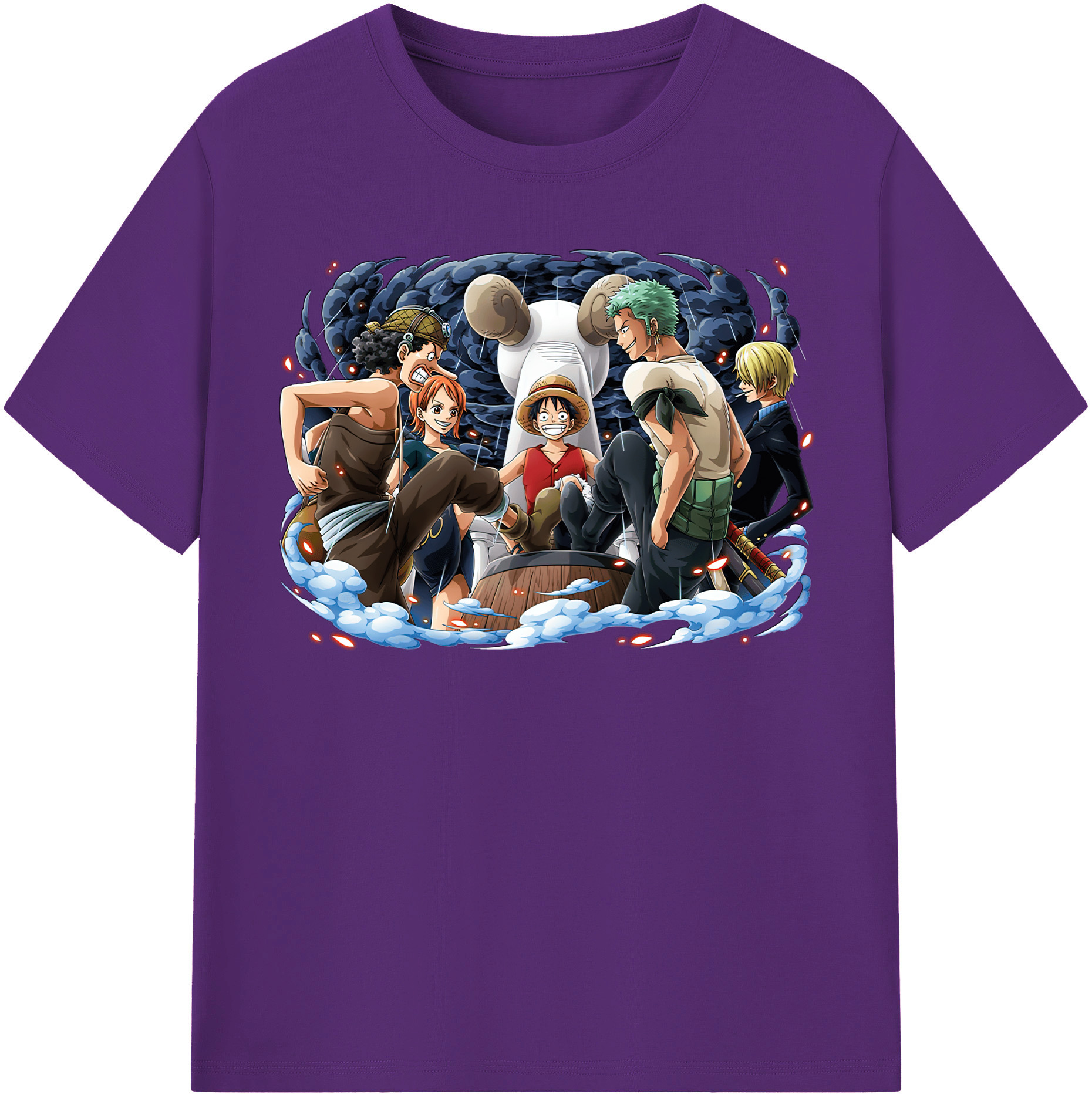 ワンピース モンキー・D・ルフィ ONE PIECE Monkey D. Luffy 綿100％半袖Tシャツ（フロントプリント）