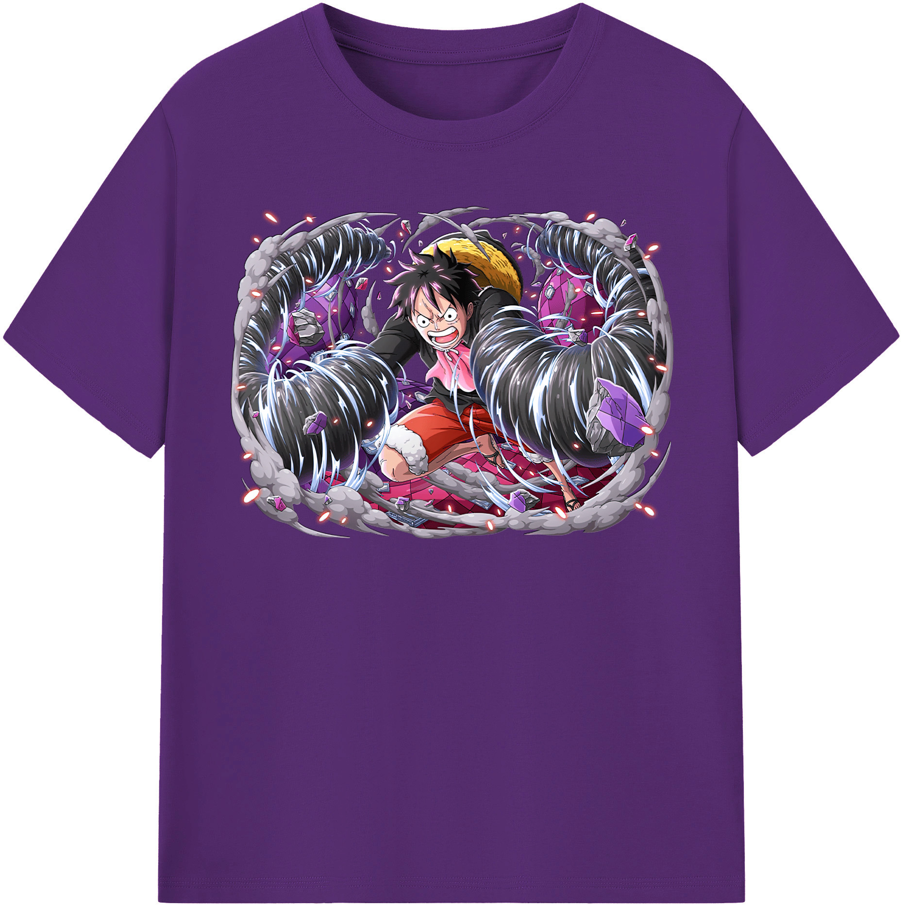 ワンピース モンキー・D・ルフィ ONE PIECE Monkey D. Luffy 綿100％半袖Tシャツ（フロントプリント）