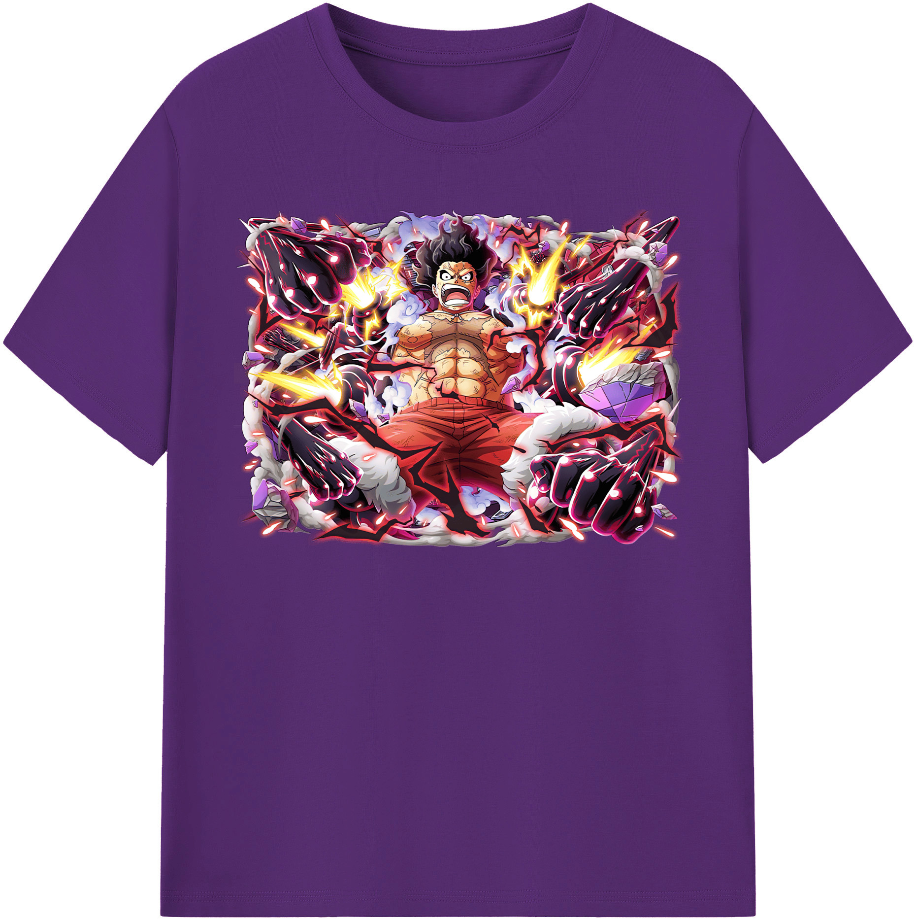 ワンピース モンキー・D・ルフィ ONE PIECE Monkey D. Luffy 綿100％半袖Tシャツ（フロントプリント）
