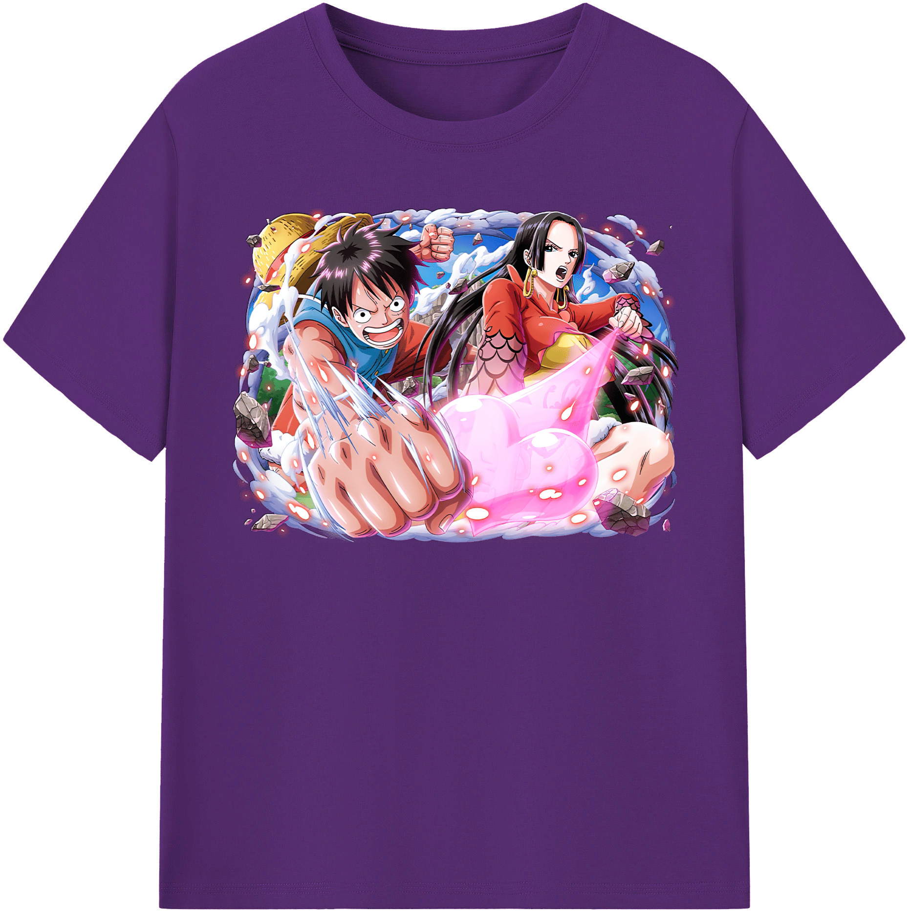 ワンピース モンキー・D・ルフィ ONE PIECE Monkey D. Luffy 綿100％半袖Tシャツ（フロントプリント）