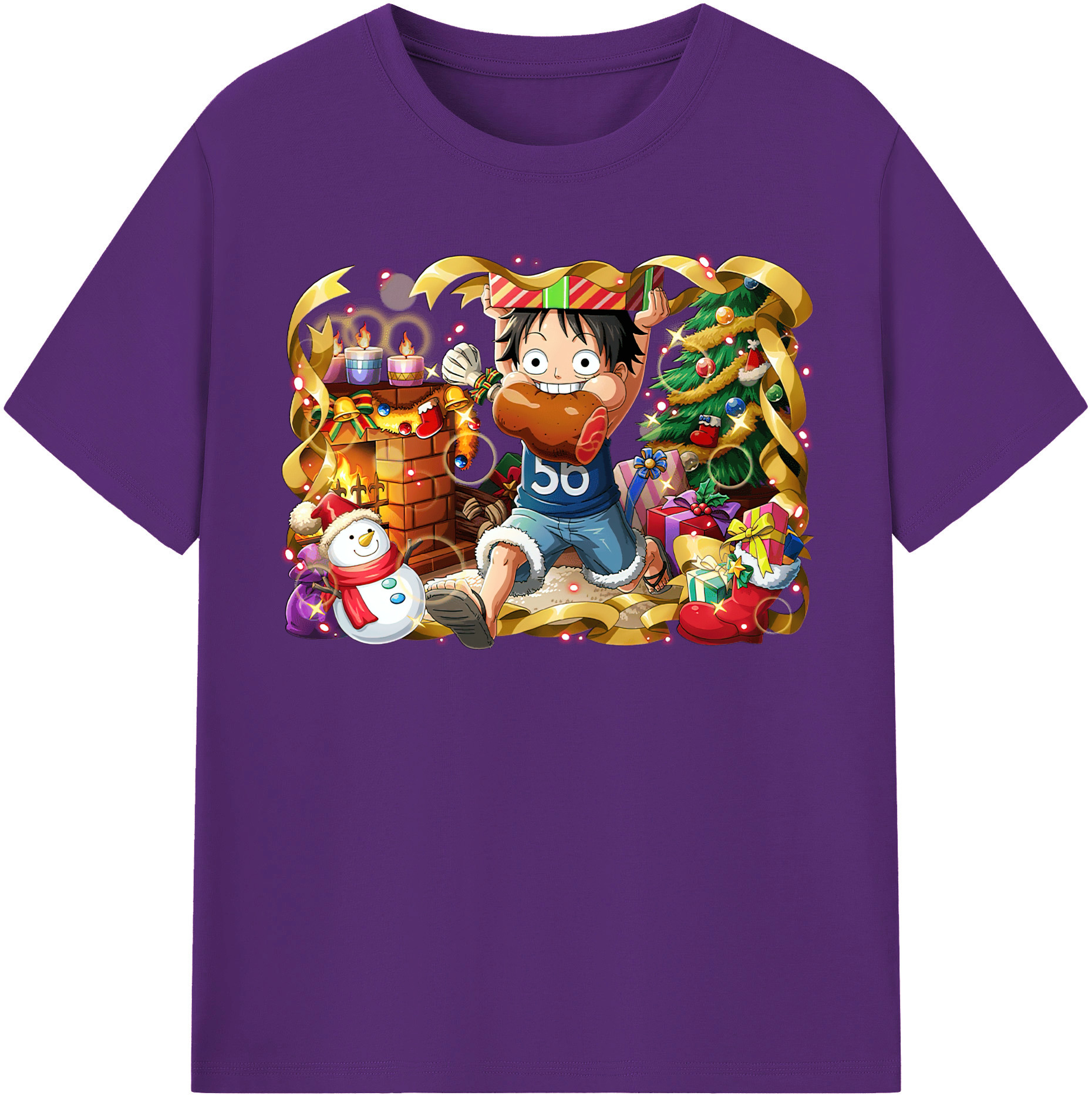 ワンピース モンキー・D・ルフィ ONE PIECE Monkey D. Luffy 綿100％半袖Tシャツ（フロントプリント）