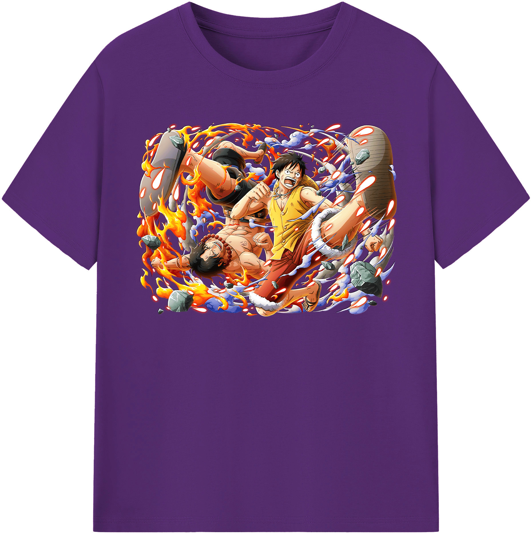 ワンピース モンキー・D・ルフィ ONE PIECE Monkey D. Luffy 綿100％半袖Tシャツ（フロントプリント）