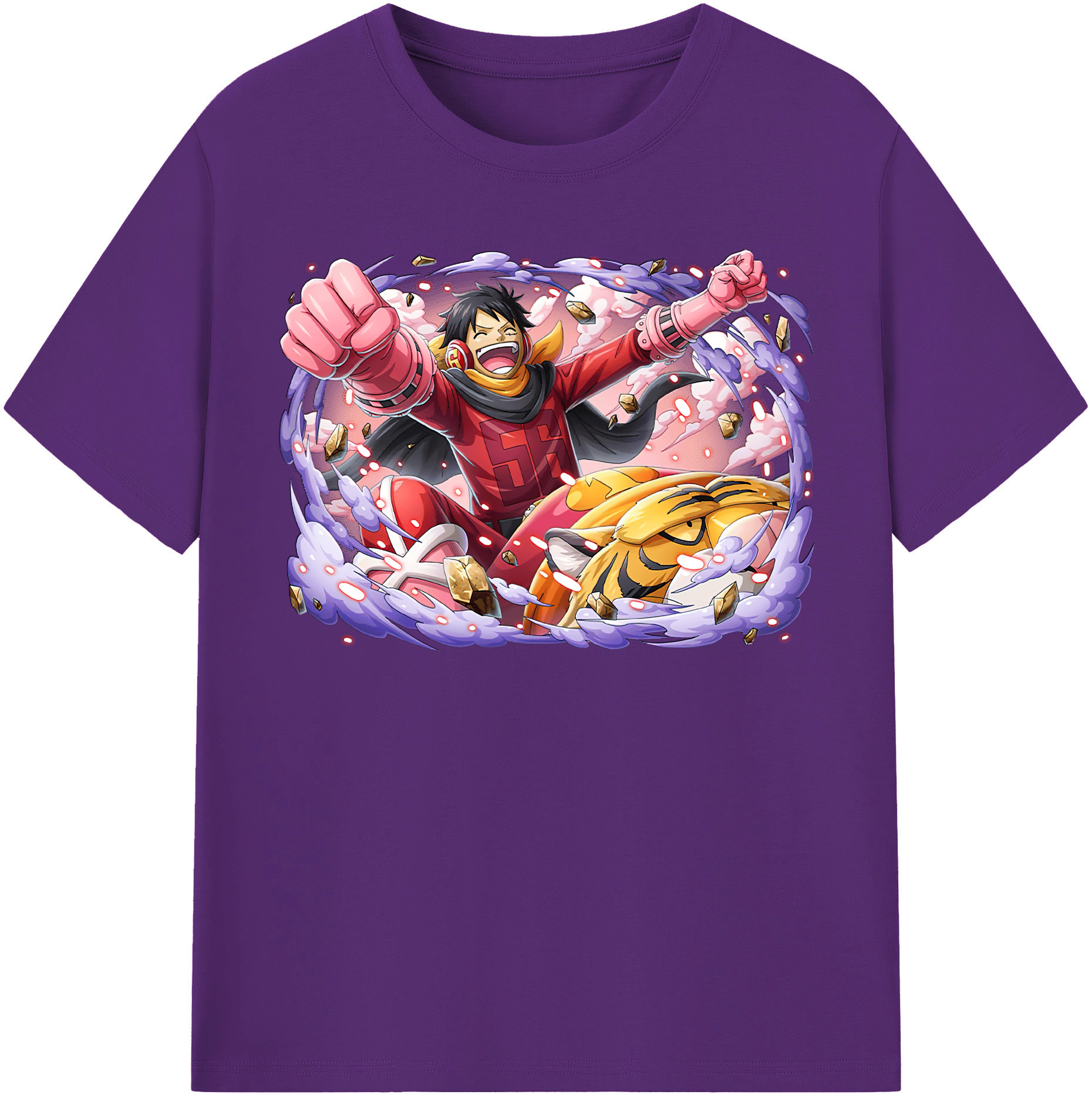 ワンピース モンキー・D・ルフィ ONE PIECE Monkey D. Luffy 綿100％半袖Tシャツ（フロントプリント）