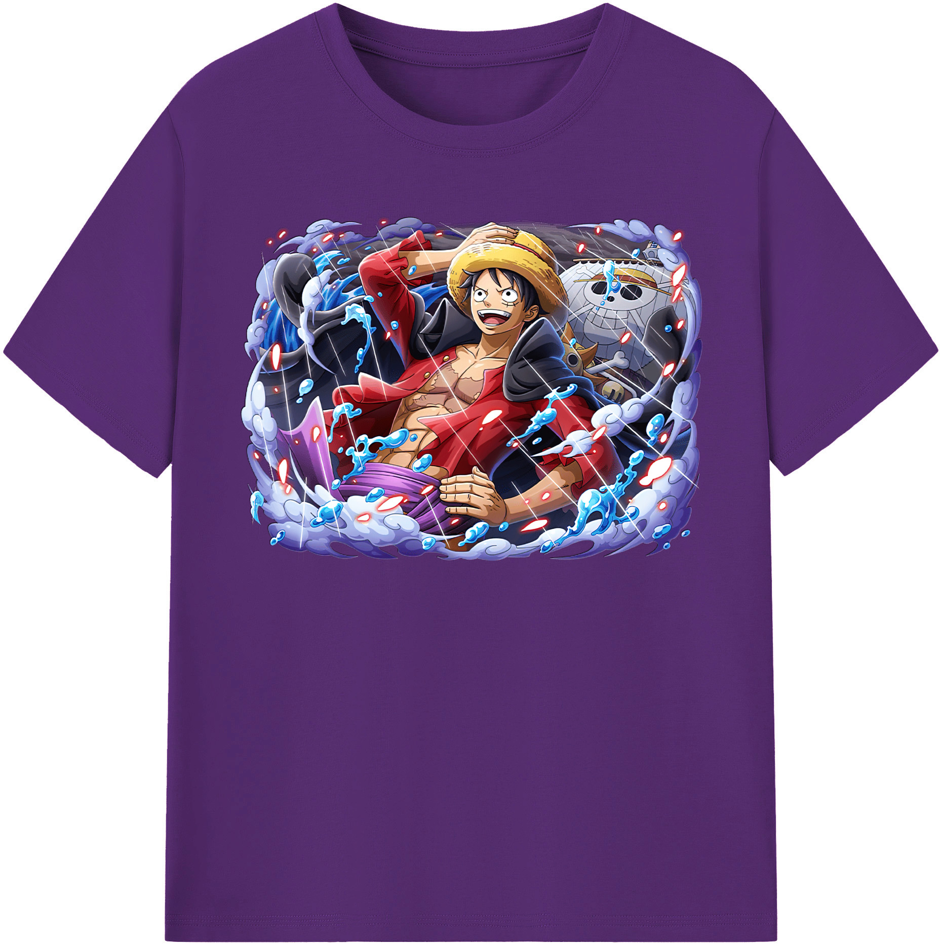 ワンピース モンキー・D・ルフィ ONE PIECE Monkey D. Luffy 綿100％半袖Tシャツ（フロントプリント）