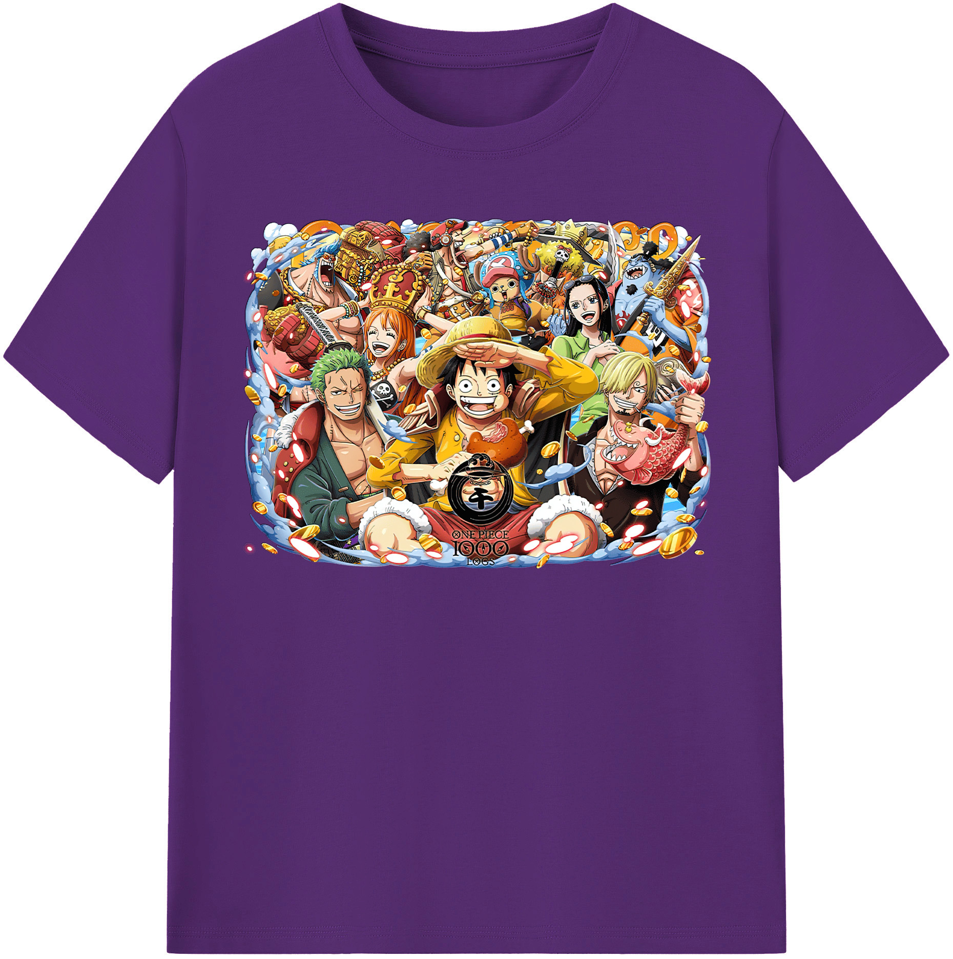 ワンピース モンキー・D・ルフィ ONE PIECE Monkey D. Luffy 綿100％半袖Tシャツ（フロントプリント）