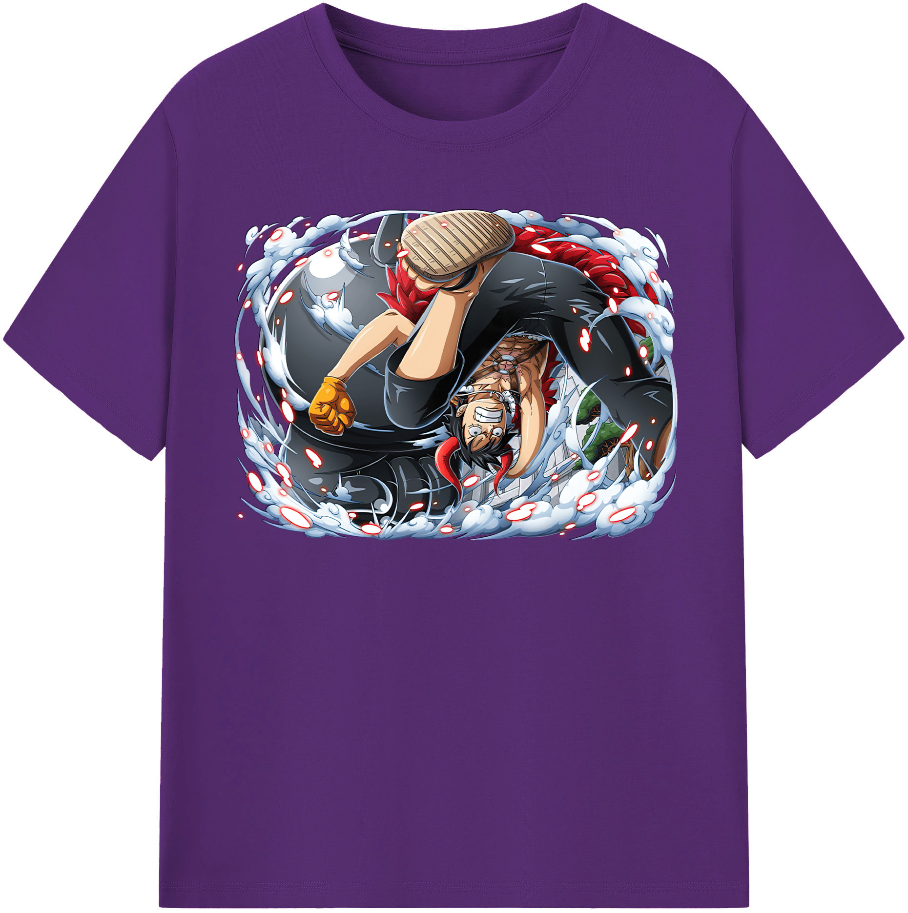 ワンピース モンキー・D・ルフィ ONE PIECE Monkey D. Luffy 綿100％半袖Tシャツ（フロントプリント）