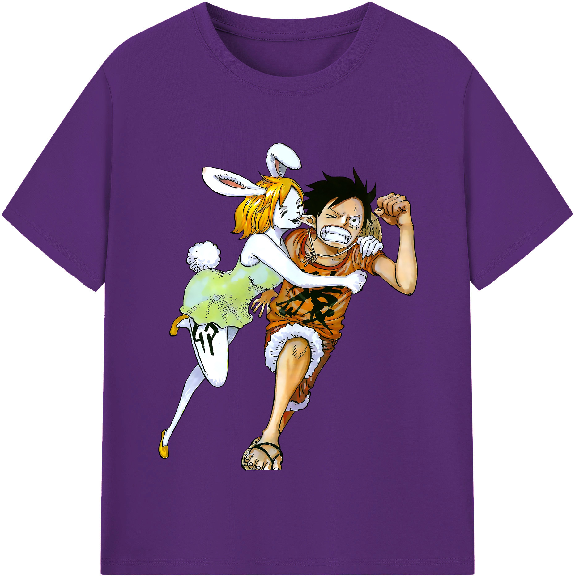 ワンピース モンキー・D・ルフィ ONE PIECE Monkey D. Luffy 綿100％半袖Tシャツ（フロントプリント）