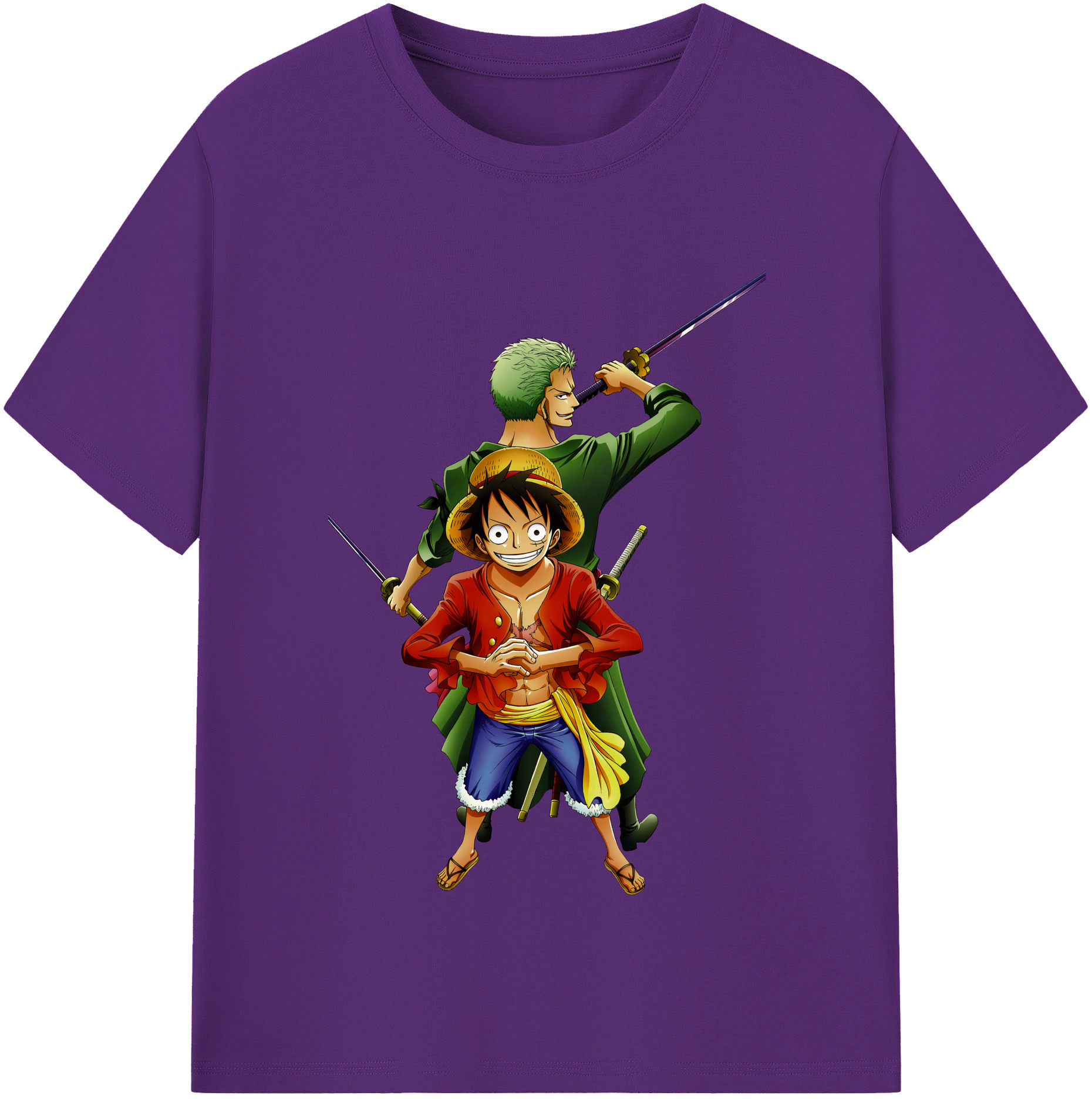 ワンピース モンキー・D・ルフィ ONE PIECE Monkey D. Luffy 綿100％半袖Tシャツ（フロントプリント）