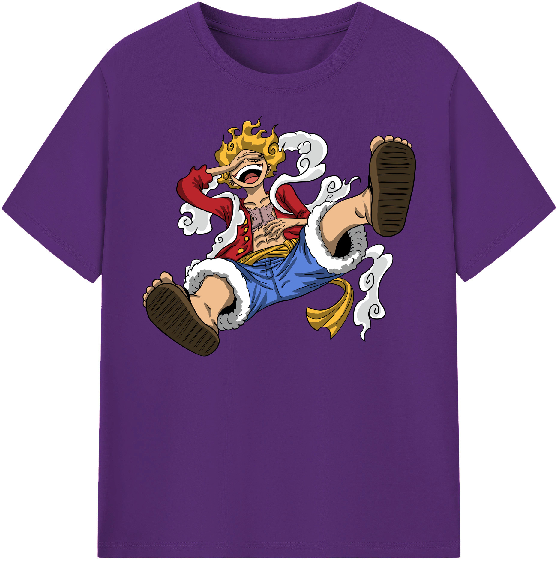ワンピース モンキー・D・ルフィ ONE PIECE Monkey D. Luffy 綿100％半袖Tシャツ（フロントプリント）