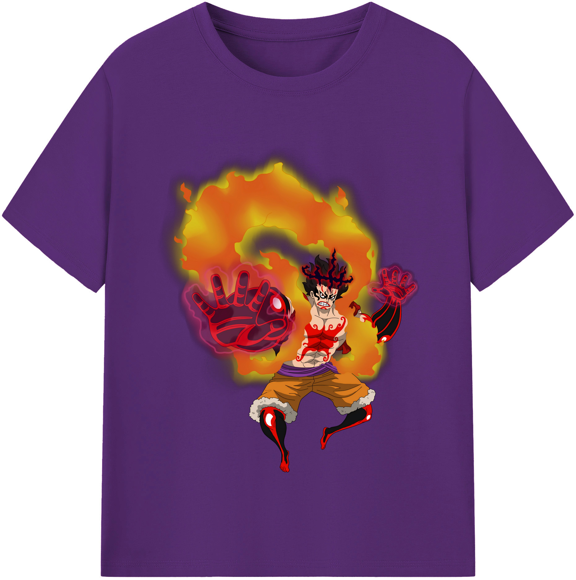 ワンピース モンキー・D・ルフィ ONE PIECE Monkey D. Luffy 綿100％半袖Tシャツ（フロントプリント）