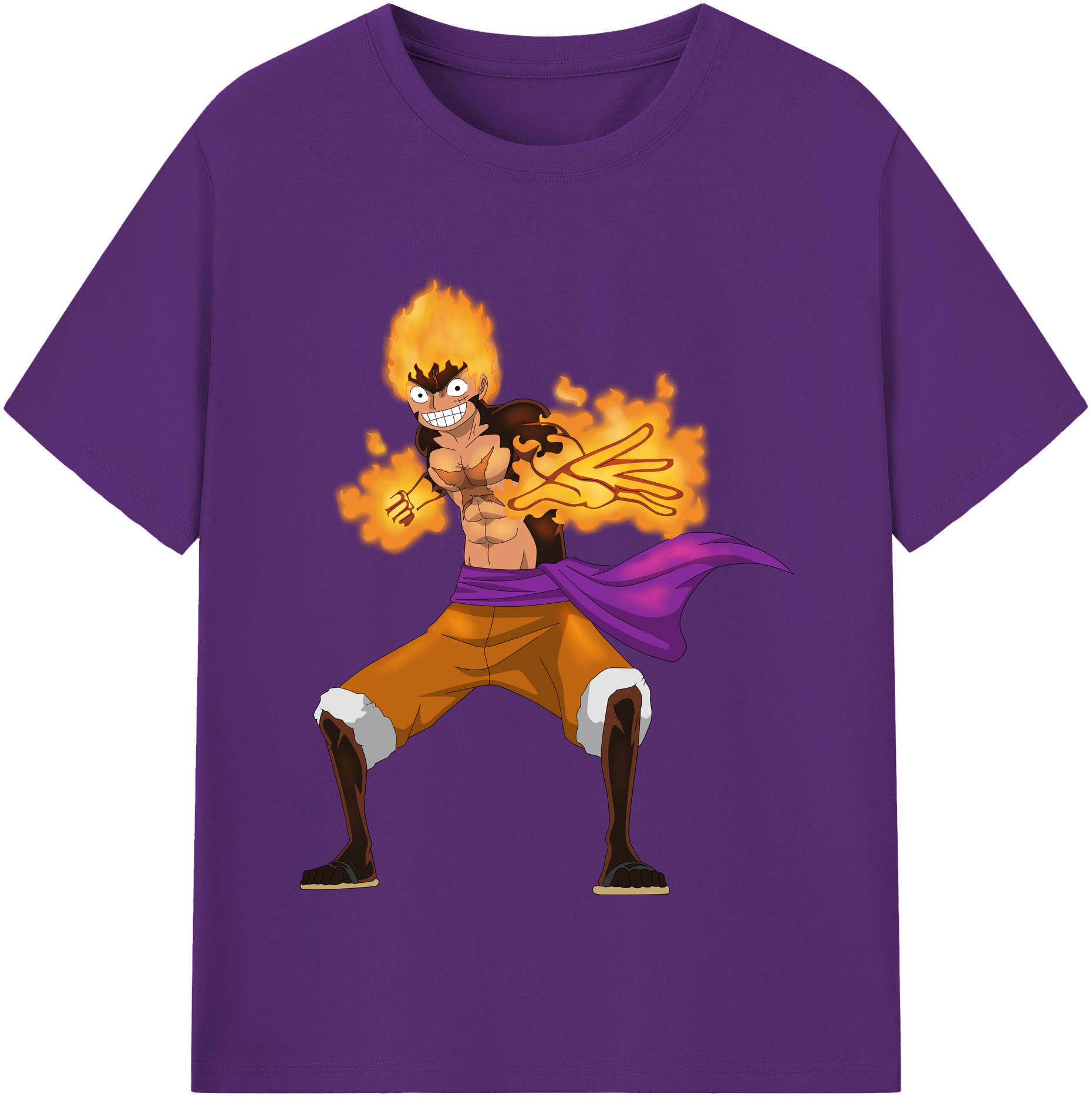 ワンピース モンキー・D・ルフィ ONE PIECE Monkey D. Luffy 綿100％半袖Tシャツ（フロントプリント）