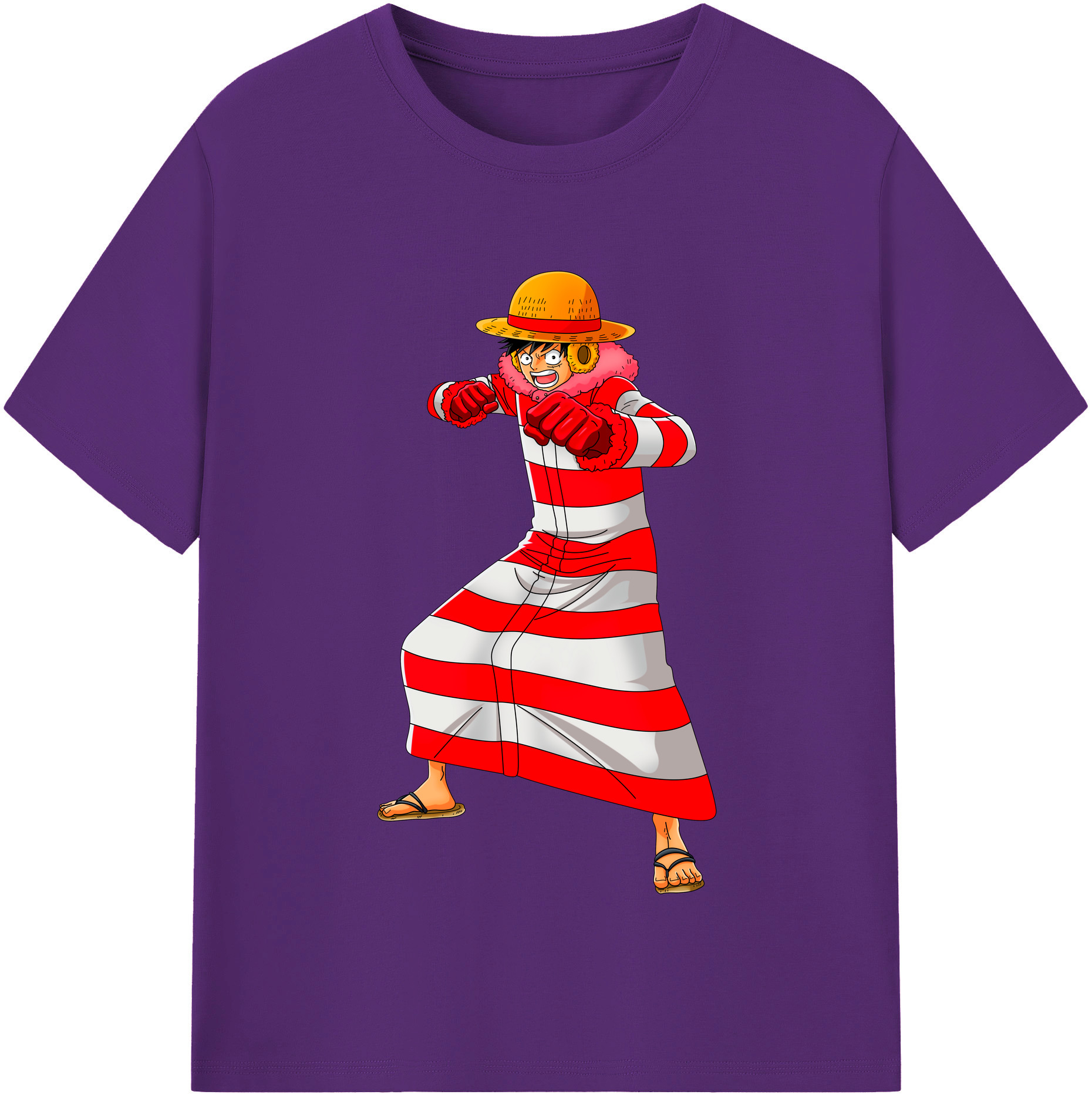 ワンピース モンキー・D・ルフィ ONE PIECE Monkey D. Luffy 綿100％半袖Tシャツ（フロントプリント）