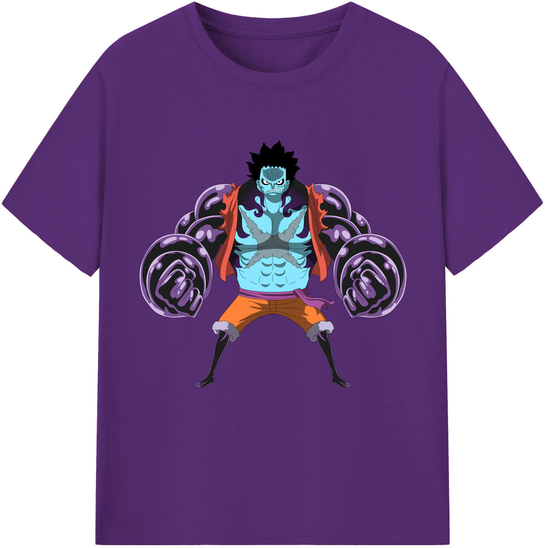 ワンピース モンキー・D・ルフィ ONE PIECE Monkey D. Luffy 綿100％半袖Tシャツ（フロントプリント）