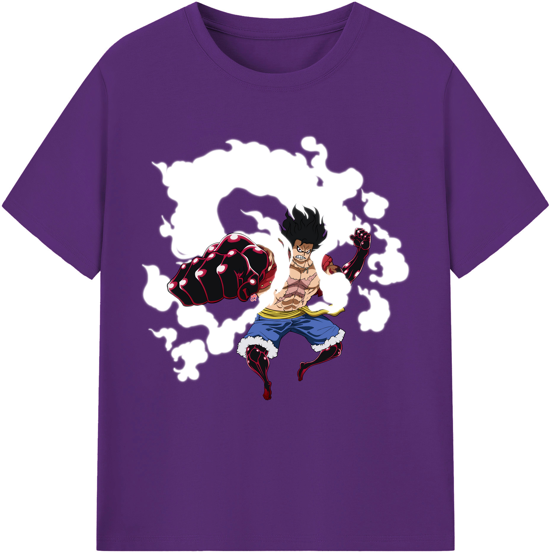 ワンピース モンキー・D・ルフィ ONE PIECE Monkey D. Luffy 綿100％半袖Tシャツ（フロントプリント）