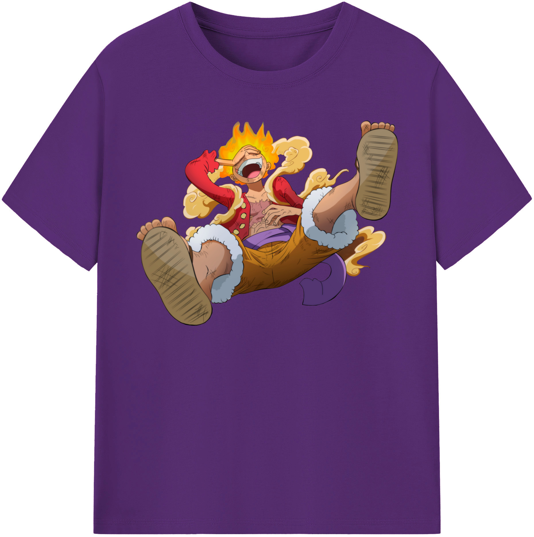 ワンピース モンキー・D・ルフィ ONE PIECE Monkey D. Luffy 綿100％半袖Tシャツ（フロントプリント）