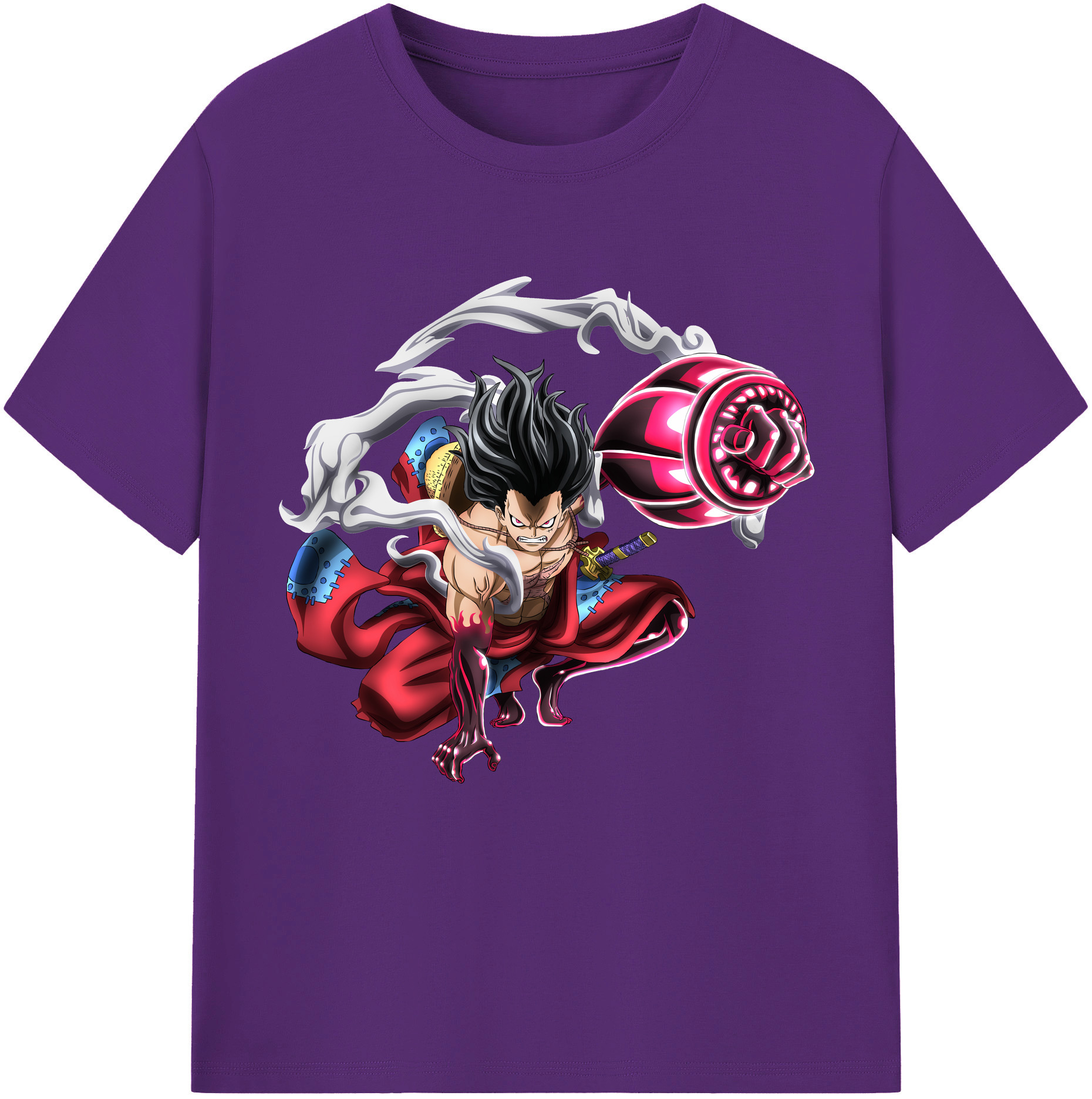 ワンピース モンキー・D・ルフィ ONE PIECE Monkey D. Luffy 綿100％半袖Tシャツ（フロントプリント）
