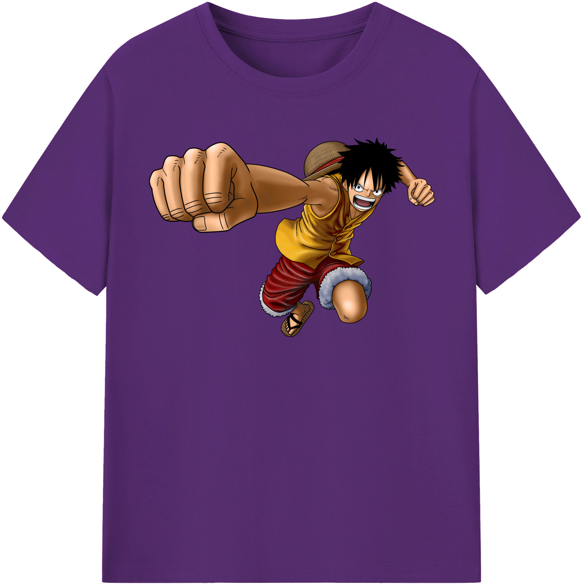 ワンピース モンキー・D・ルフィ ONE PIECE Monkey D. Luffy 綿100％半袖Tシャツ（フロントプリント）
