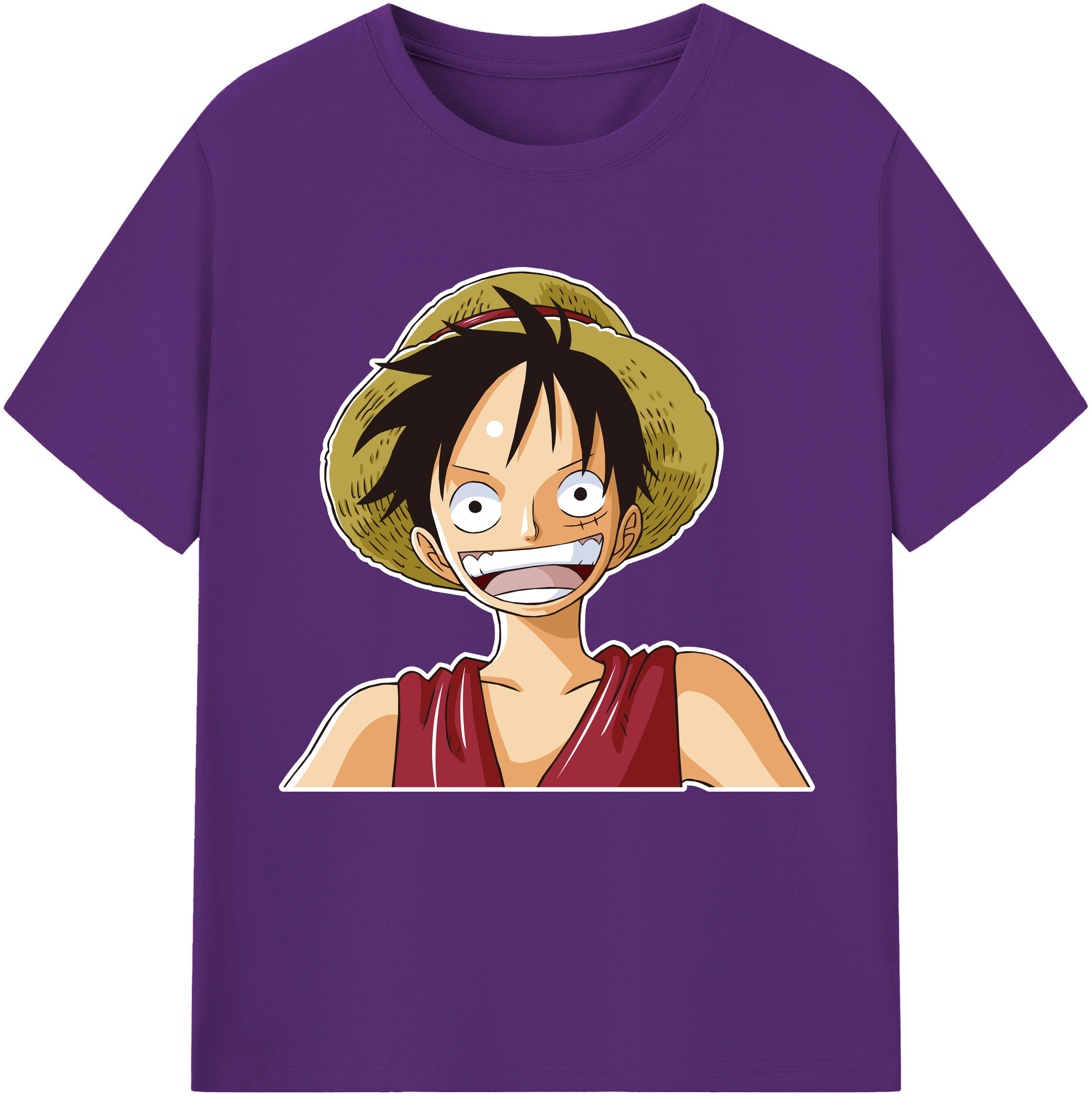 ワンピース モンキー・D・ルフィ ONE PIECE Monkey D. Luffy 綿100％半袖Tシャツ（フロントプリント）
