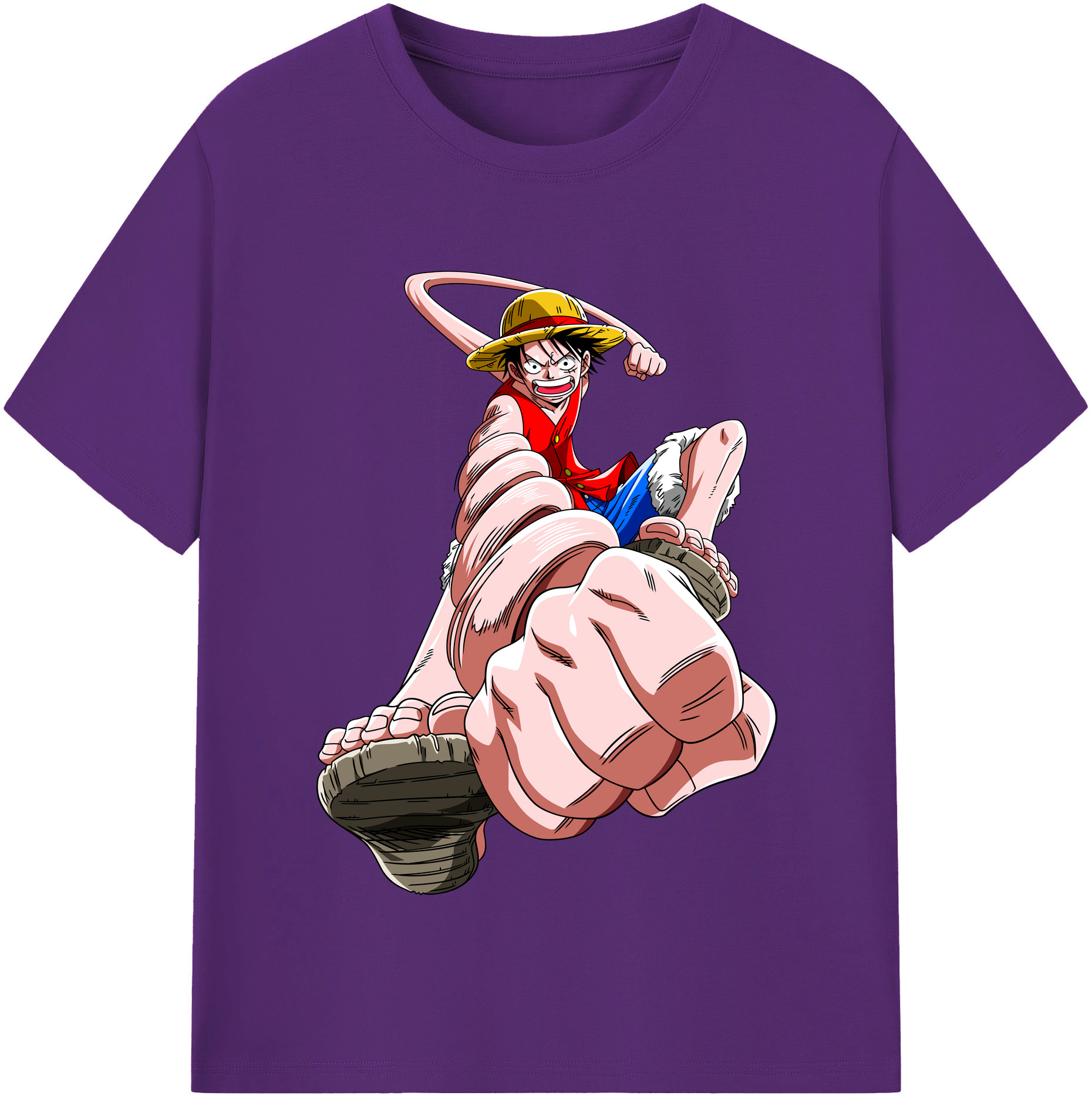 ワンピース モンキー・D・ルフィ ONE PIECE Monkey D. Luffy 綿100％半袖Tシャツ（フロントプリント）