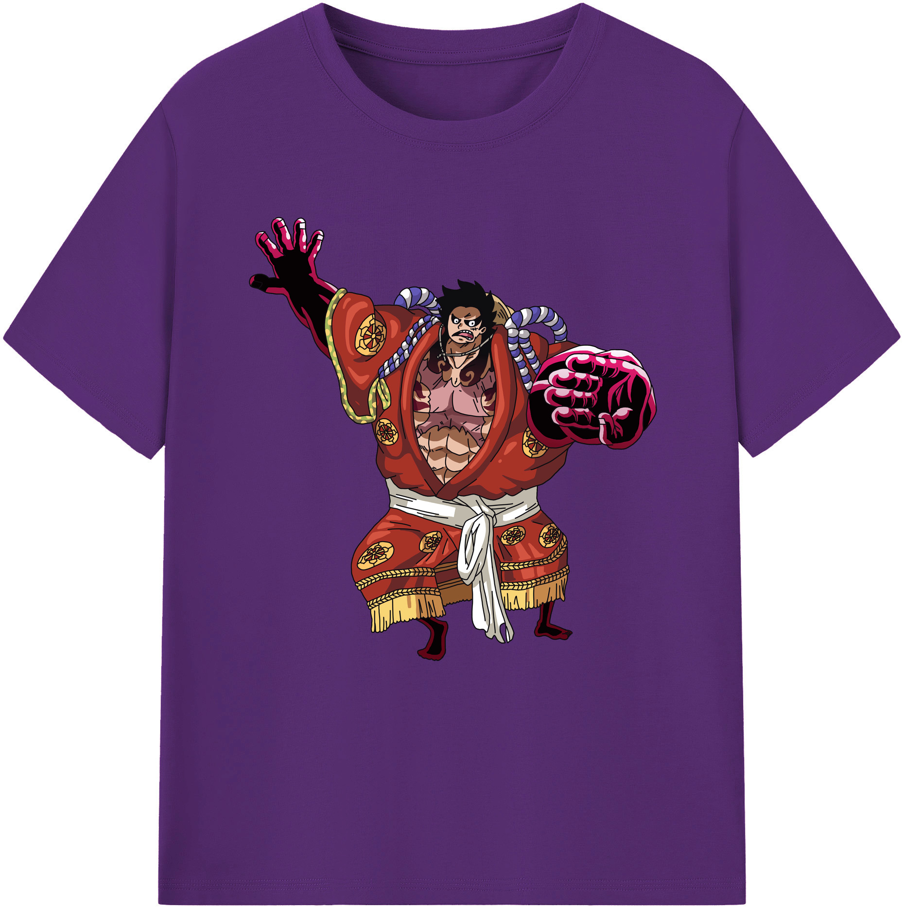 ワンピース モンキー・D・ルフィ ONE PIECE Monkey D. Luffy 綿100％半袖Tシャツ（フロントプリント）