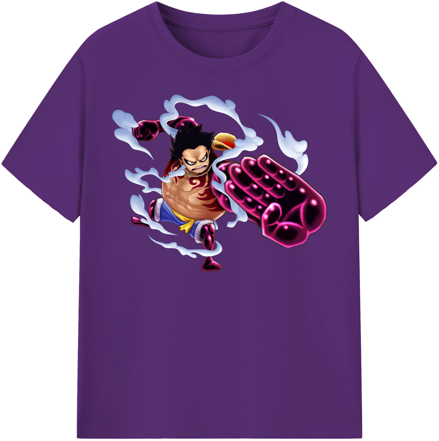ワンピース モンキー・D・ルフィ ONE PIECE Monkey D. Luffy 綿100％半袖Tシャツ（フロントプリント）