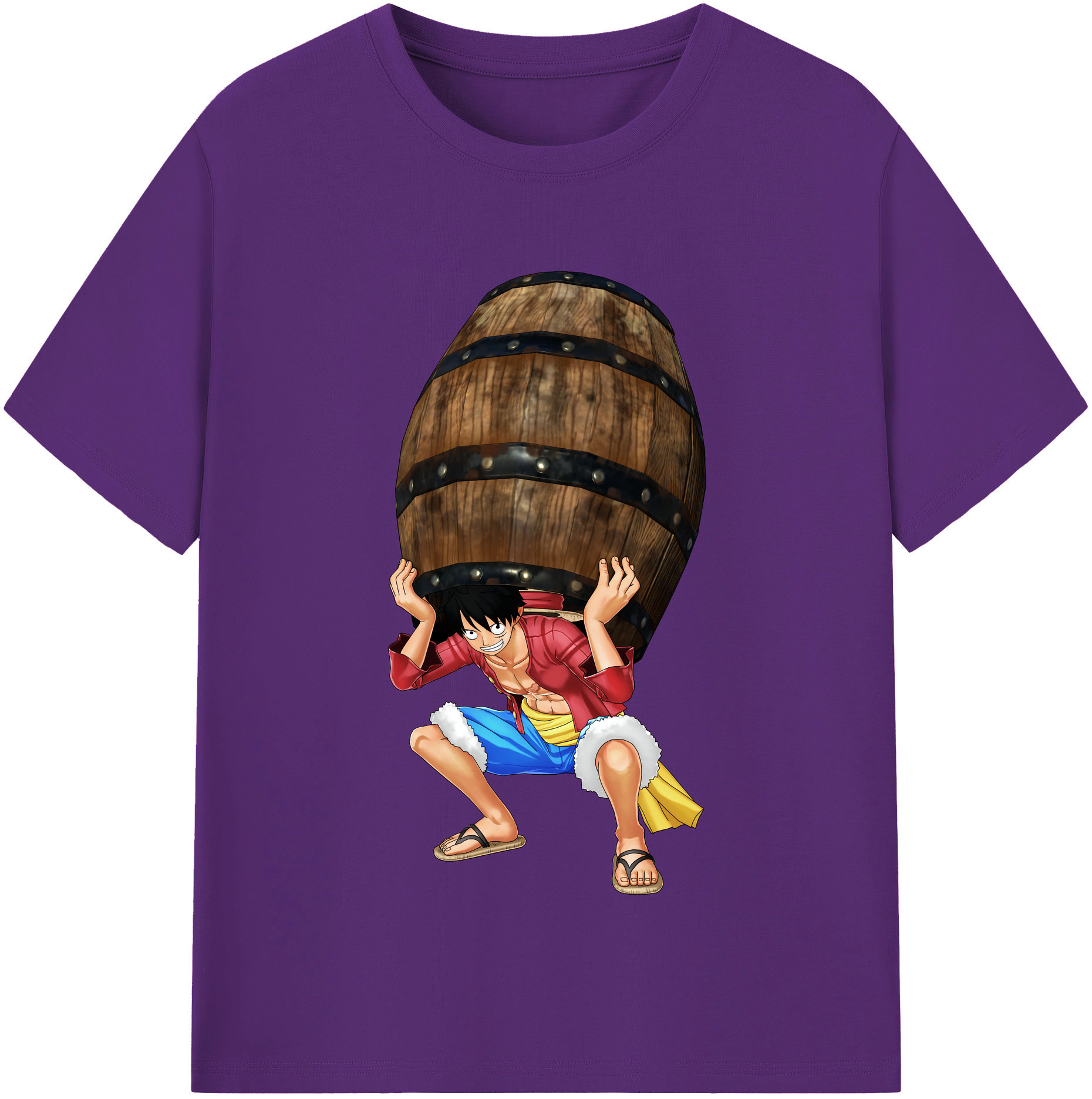 ワンピース モンキー・D・ルフィ ONE PIECE Monkey D. Luffy 綿100％半袖Tシャツ（フロントプリント）