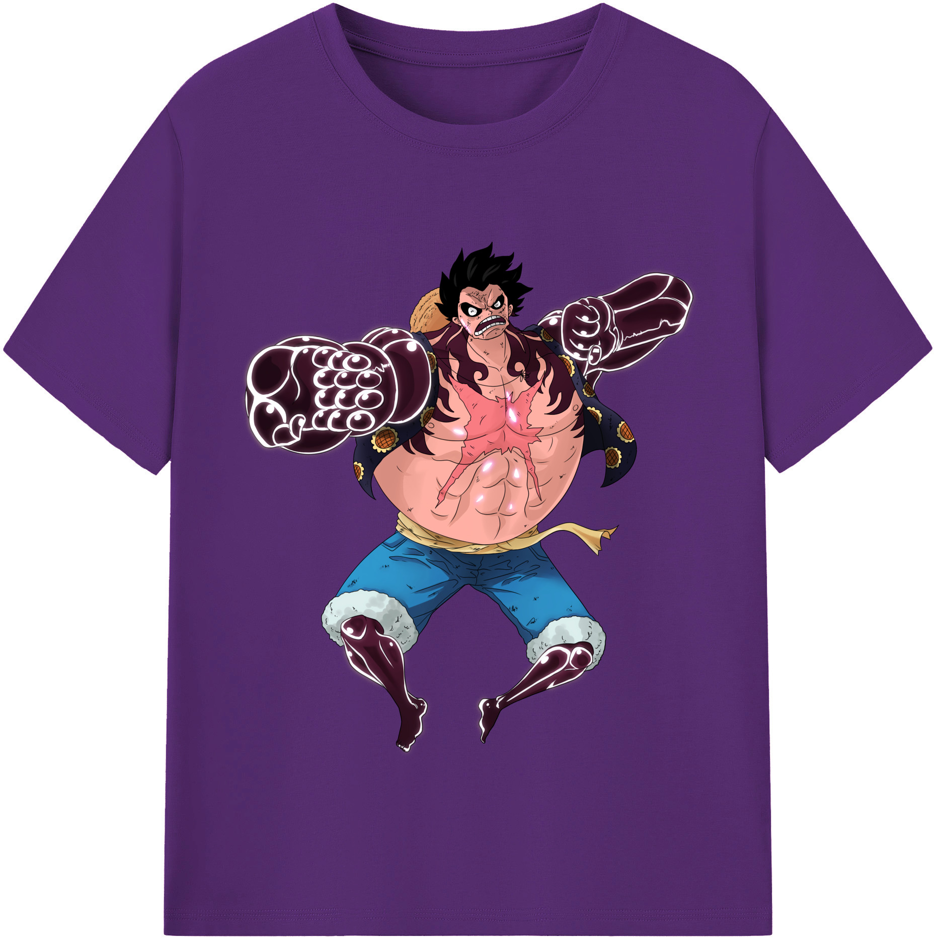 ワンピース モンキー・D・ルフィ ONE PIECE Monkey D. Luffy 綿100％半袖Tシャツ（フロントプリント）