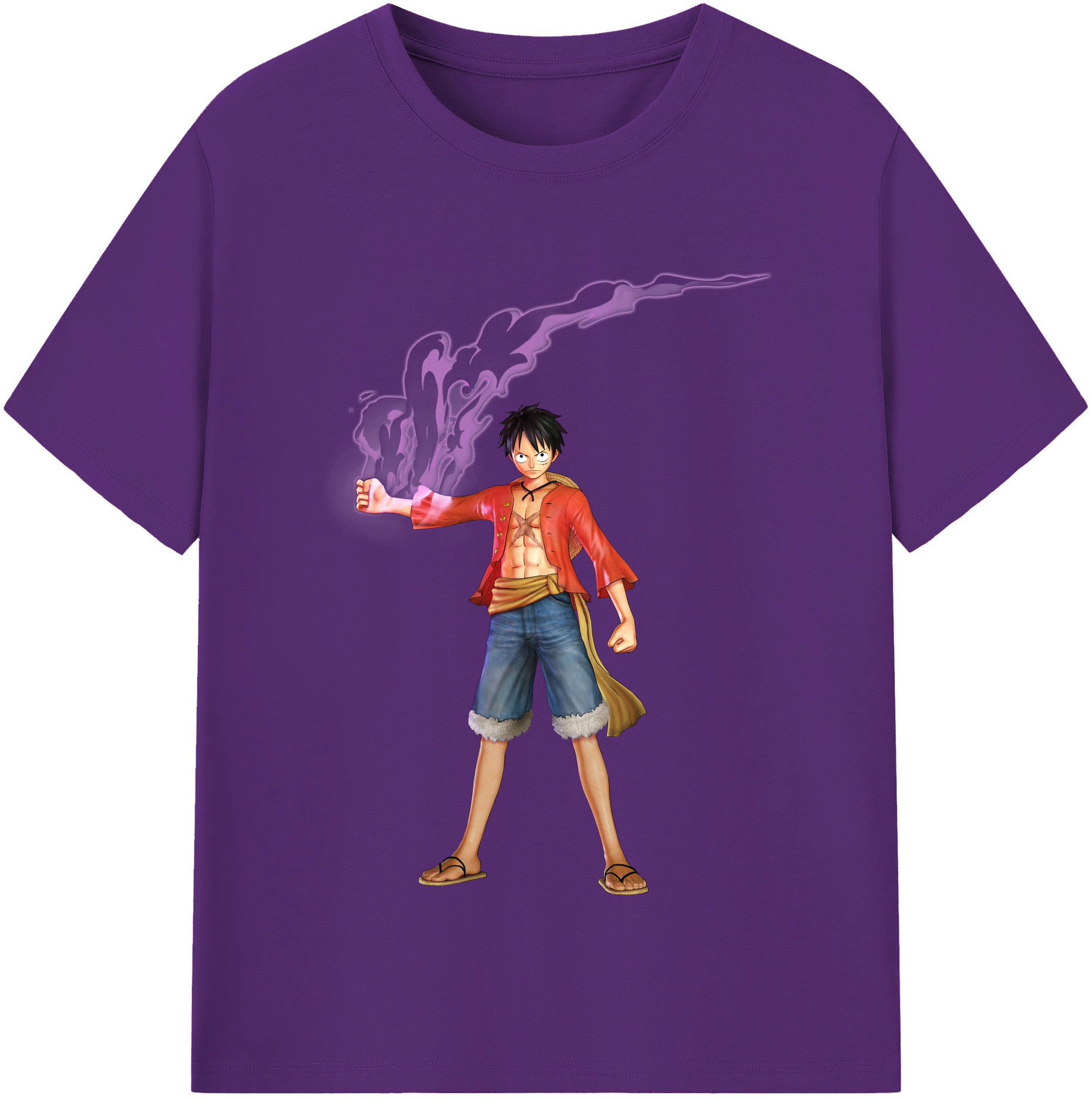 ワンピース モンキー・D・ルフィ ONE PIECE Monkey D. Luffy 綿100％半袖Tシャツ（フロントプリント）