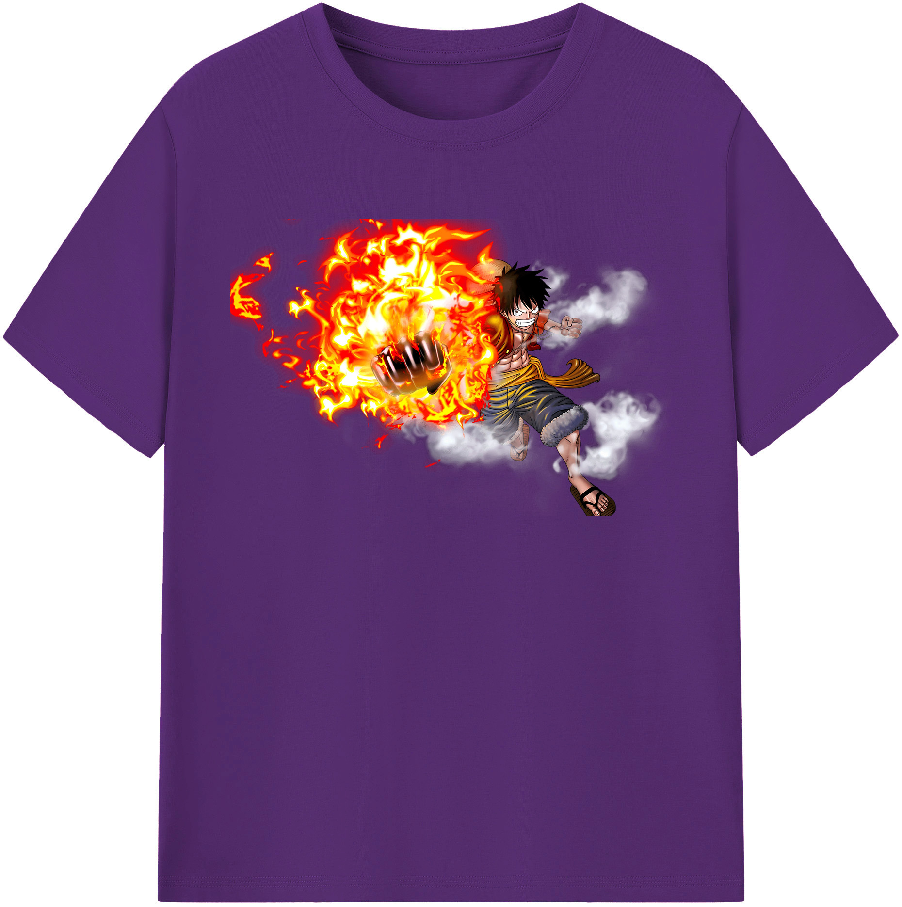 ワンピース モンキー・D・ルフィ ONE PIECE Monkey D. Luffy 綿100％半袖Tシャツ（フロントプリント）