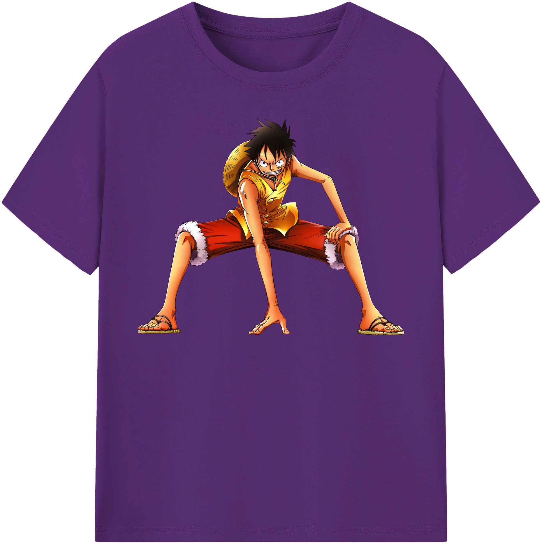 ワンピース モンキー・D・ルフィ ONE PIECE Monkey D. Luffy 綿100％半袖Tシャツ（フロントプリント）