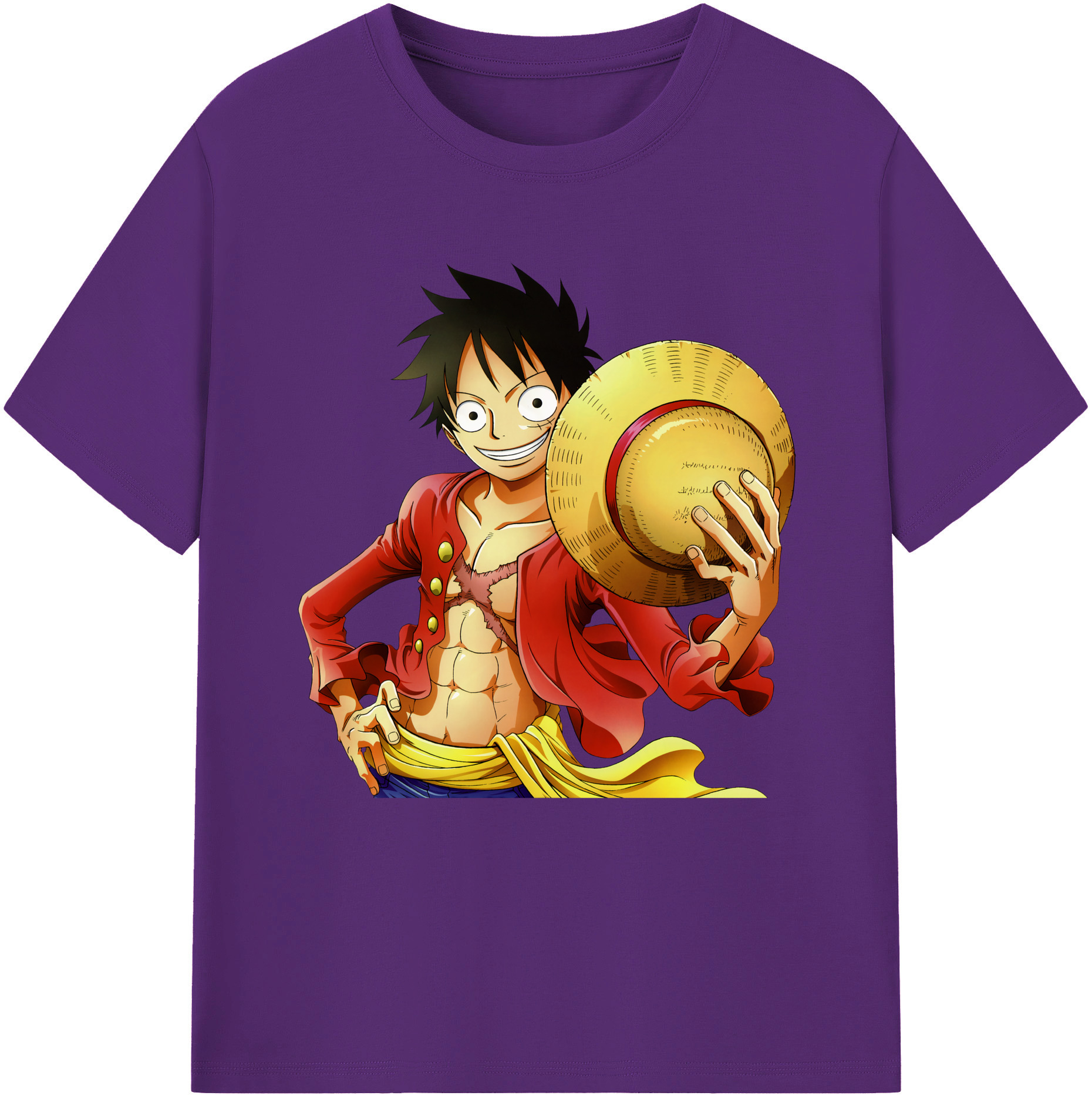 ワンピース モンキー・D・ルフィ ONE PIECE Monkey D. Luffy 綿100％半袖Tシャツ（フロントプリント）