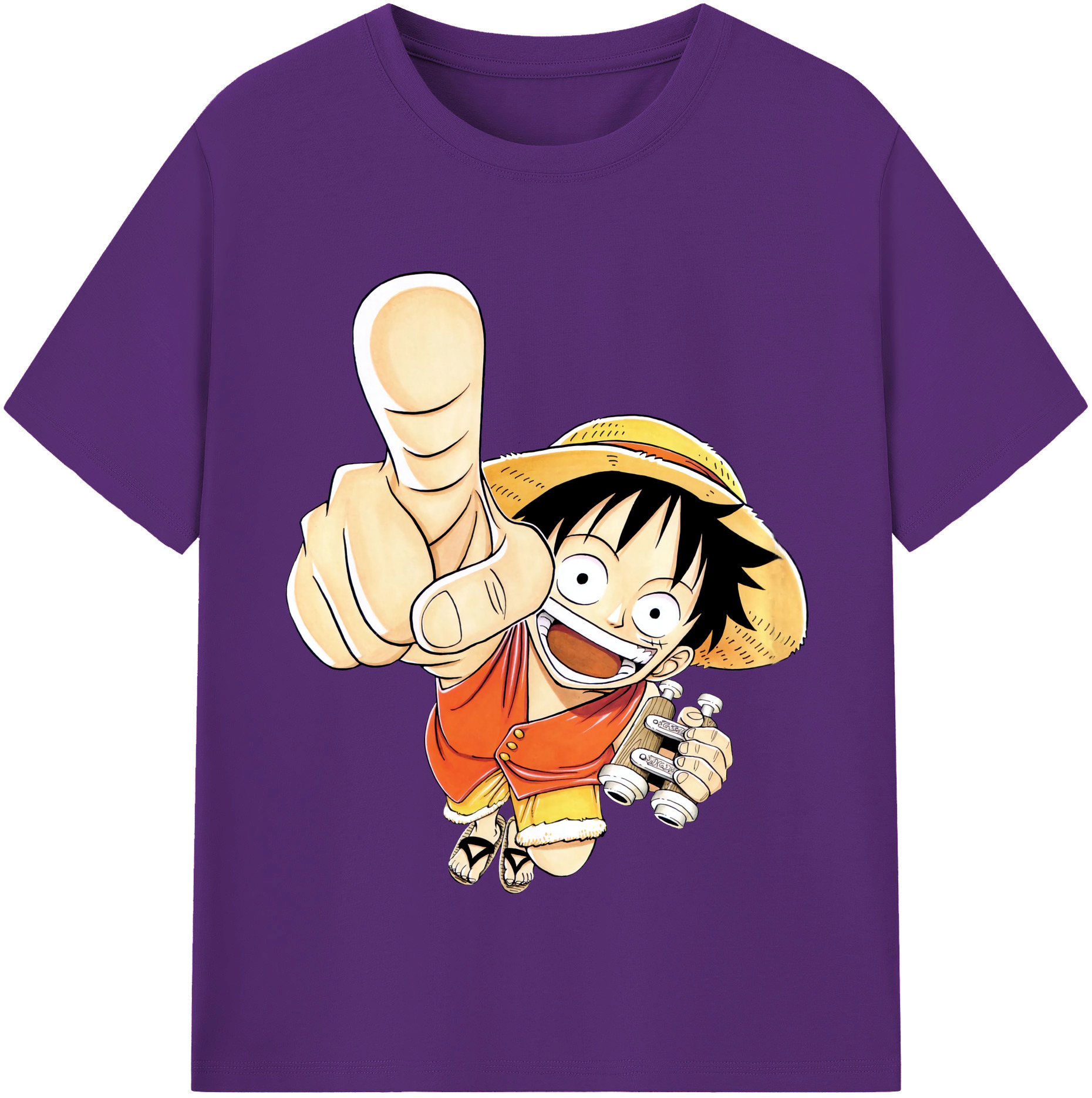 ワンピース モンキー・D・ルフィ ONE PIECE Monkey D. Luffy 綿100％半袖Tシャツ（フロントプリント）