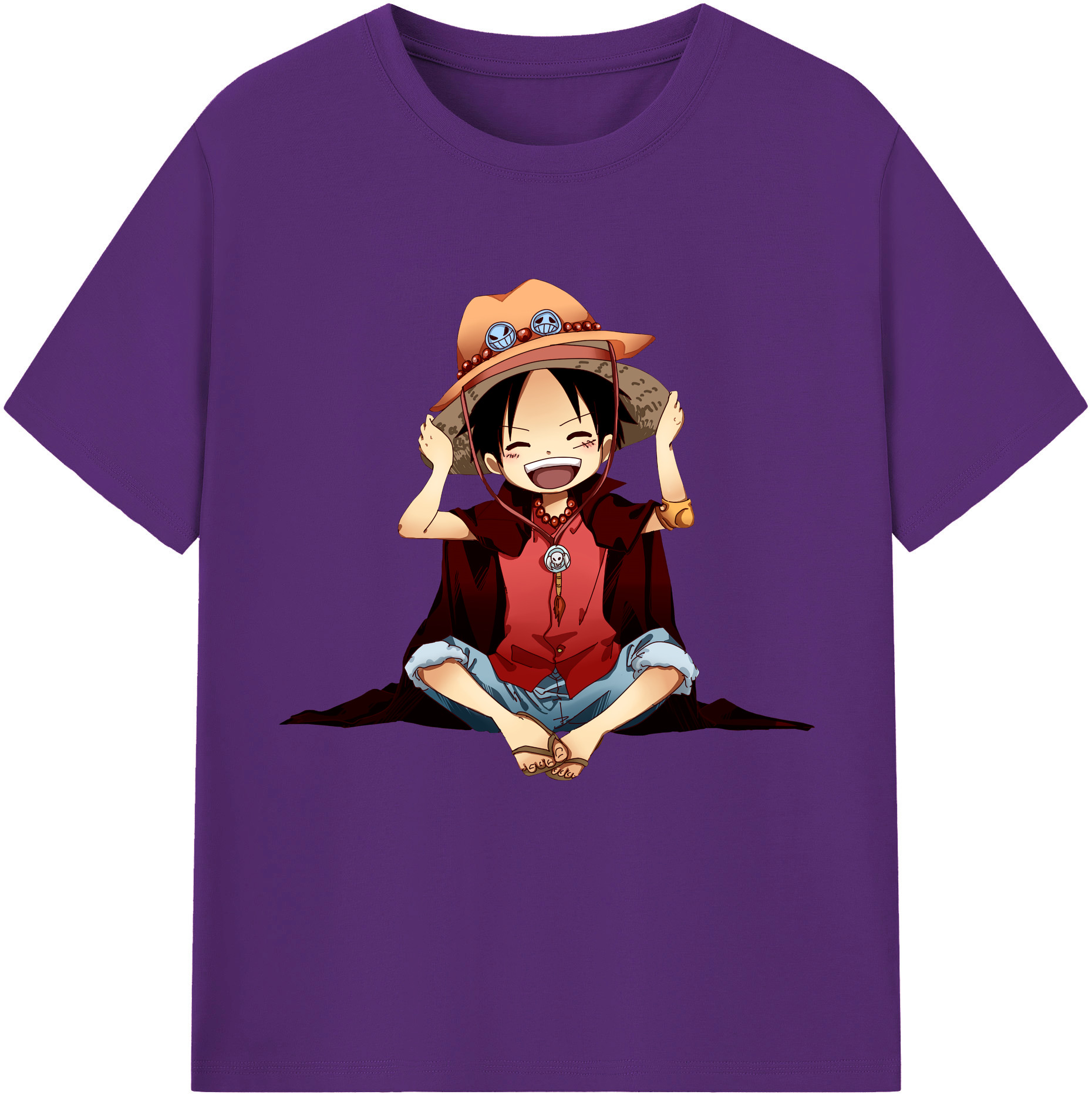 ワンピース モンキー・D・ルフィ ONE PIECE Monkey D. Luffy 綿100％半袖Tシャツ（フロントプリント）