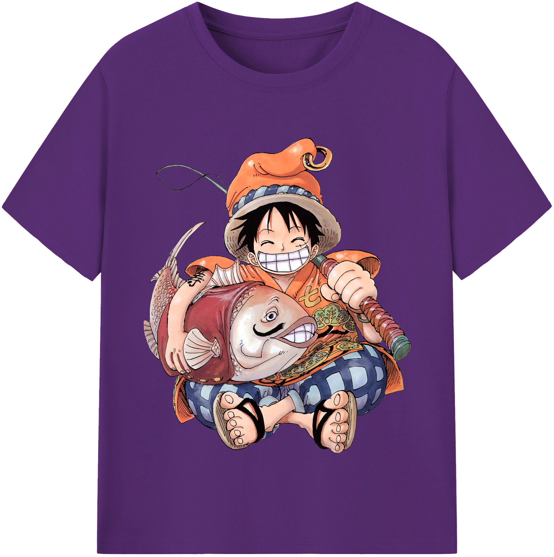 ワンピース モンキー・D・ルフィ ONE PIECE Monkey D. Luffy 綿100％半袖Tシャツ（フロントプリント）
