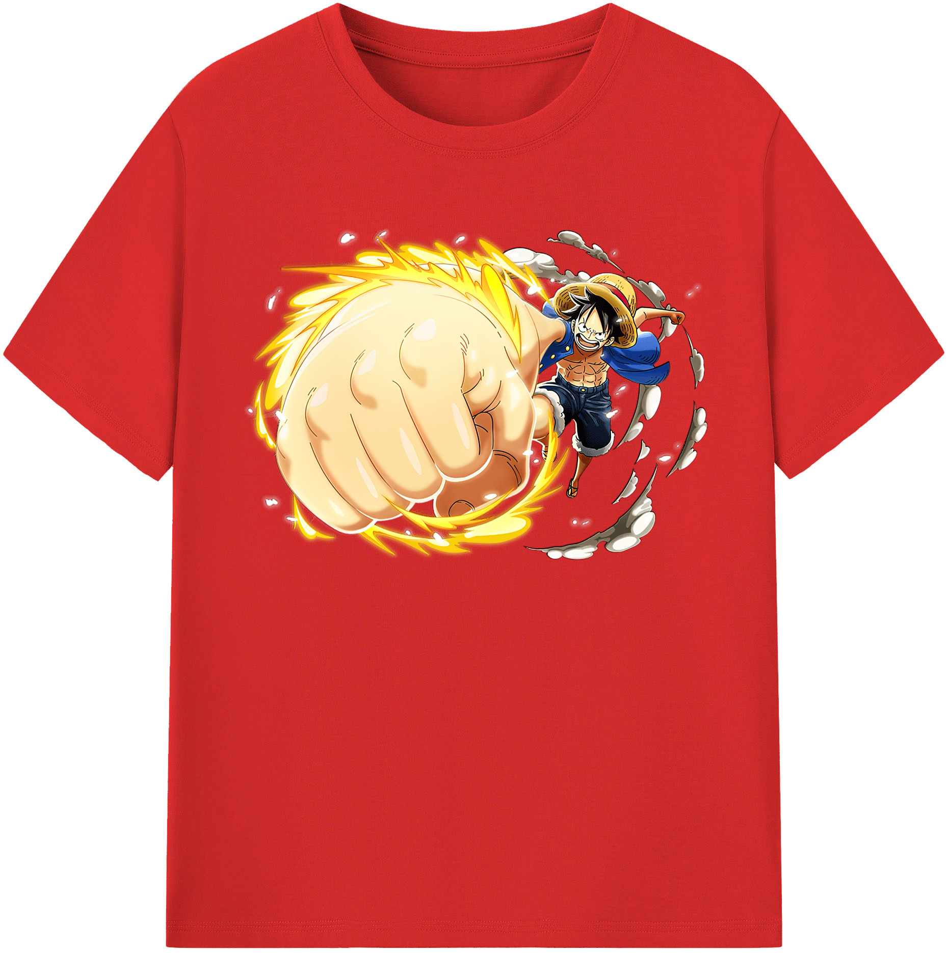 ワンピース モンキー・D・ルフィ ONE PIECE Monkey D. Luffy 綿100％半袖Tシャツ（フロントプリント）