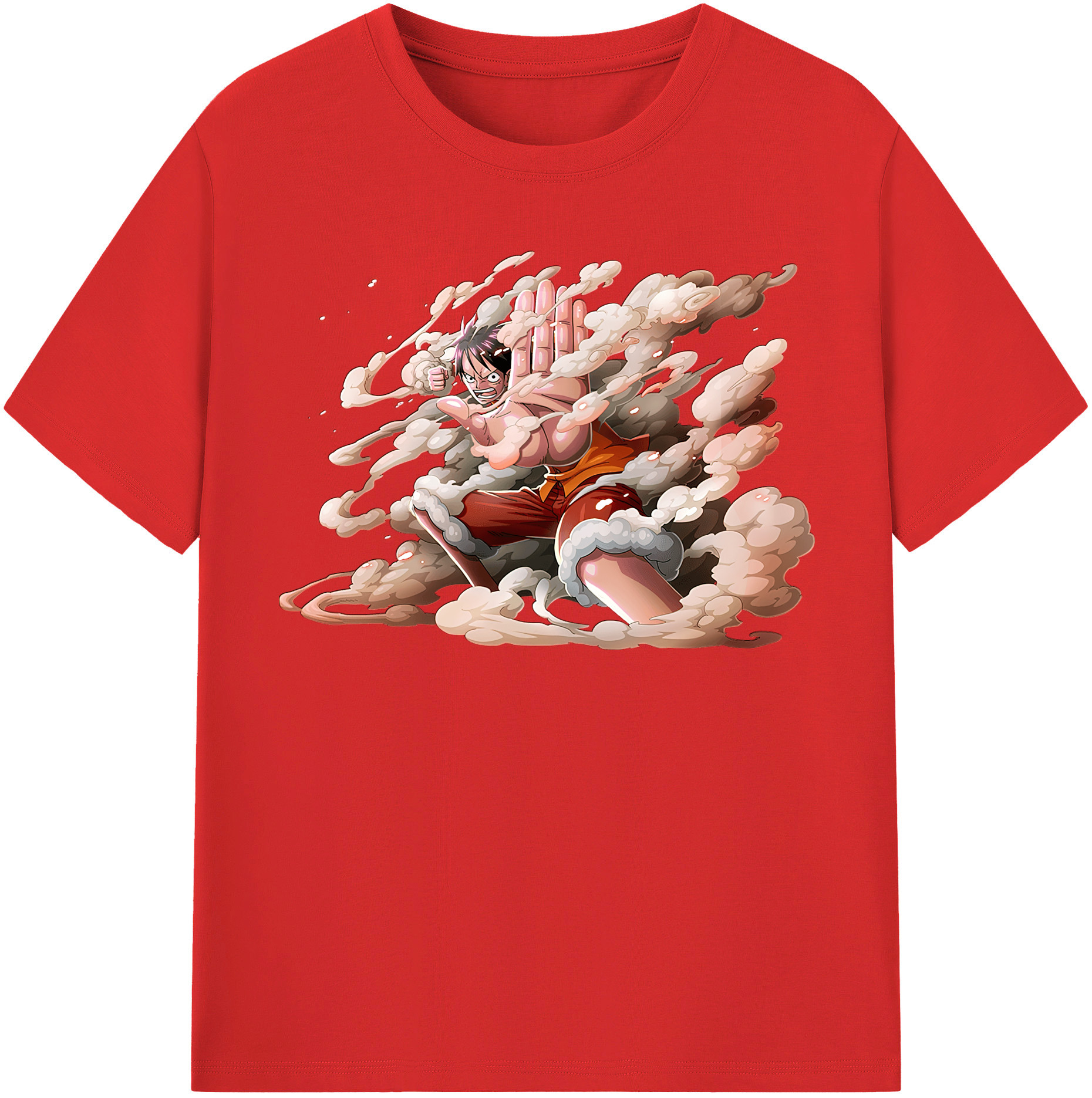 ワンピース モンキー・D・ルフィ ONE PIECE Monkey D. Luffy 綿100％半袖Tシャツ（フロントプリント）