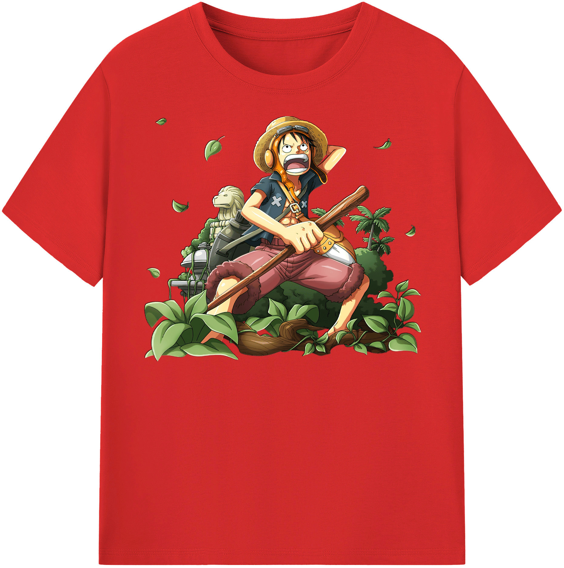 ワンピース モンキー・D・ルフィ ONE PIECE Monkey D. Luffy 綿100％半袖Tシャツ（フロントプリント）