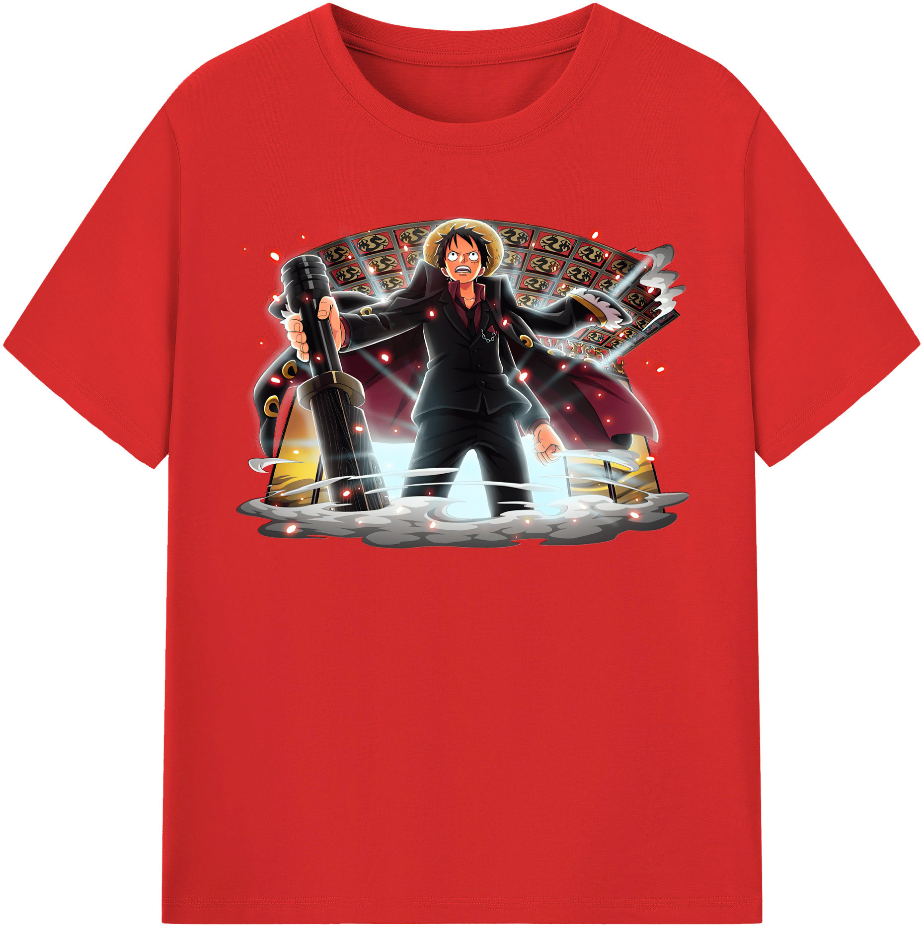 ワンピース モンキー・D・ルフィ ONE PIECE Monkey D. Luffy 綿100％半袖Tシャツ（フロントプリント）