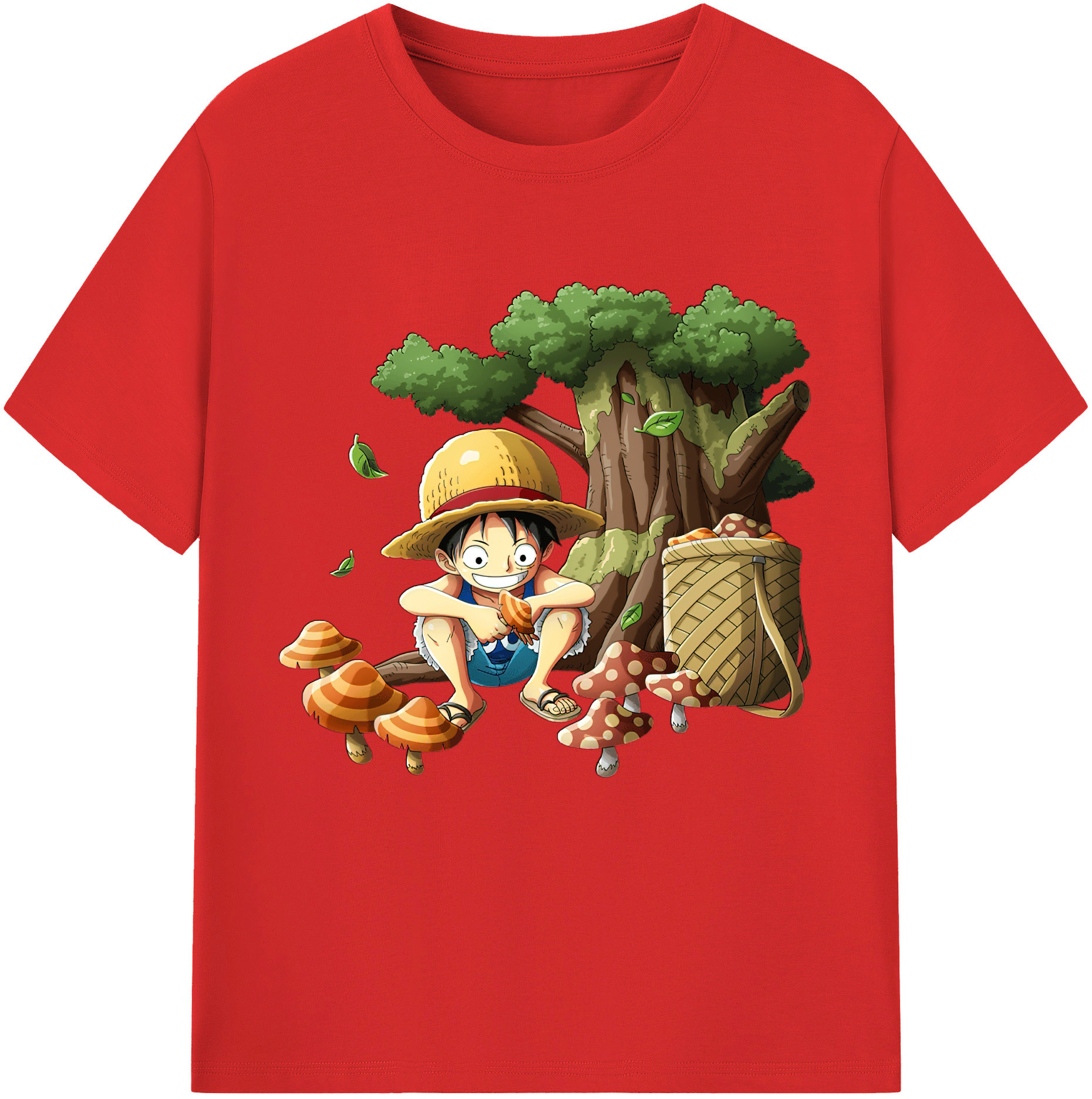 ワンピース モンキー・D・ルフィ ONE PIECE Monkey D. Luffy 綿100％半袖Tシャツ（フロントプリント）