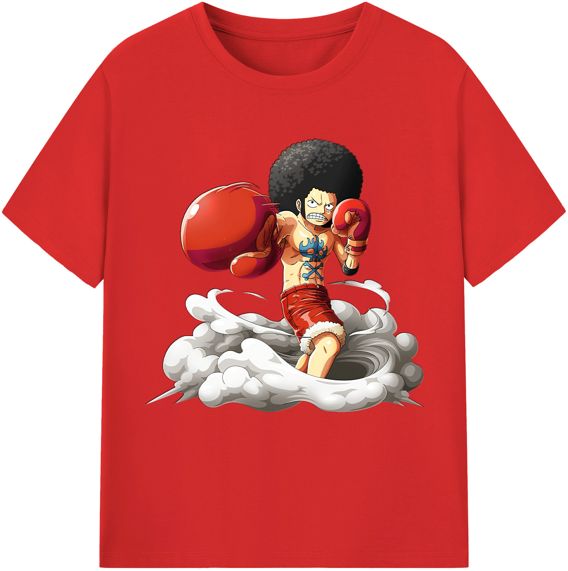 ワンピース モンキー・D・ルフィ ONE PIECE Monkey D. Luffy 綿100％半袖Tシャツ（フロントプリント）