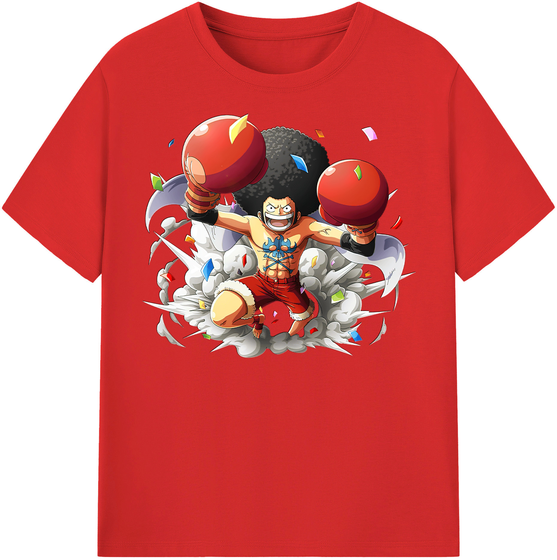 ワンピース モンキー・D・ルフィ ONE PIECE Monkey D. Luffy 綿100％半袖Tシャツ（フロントプリント）