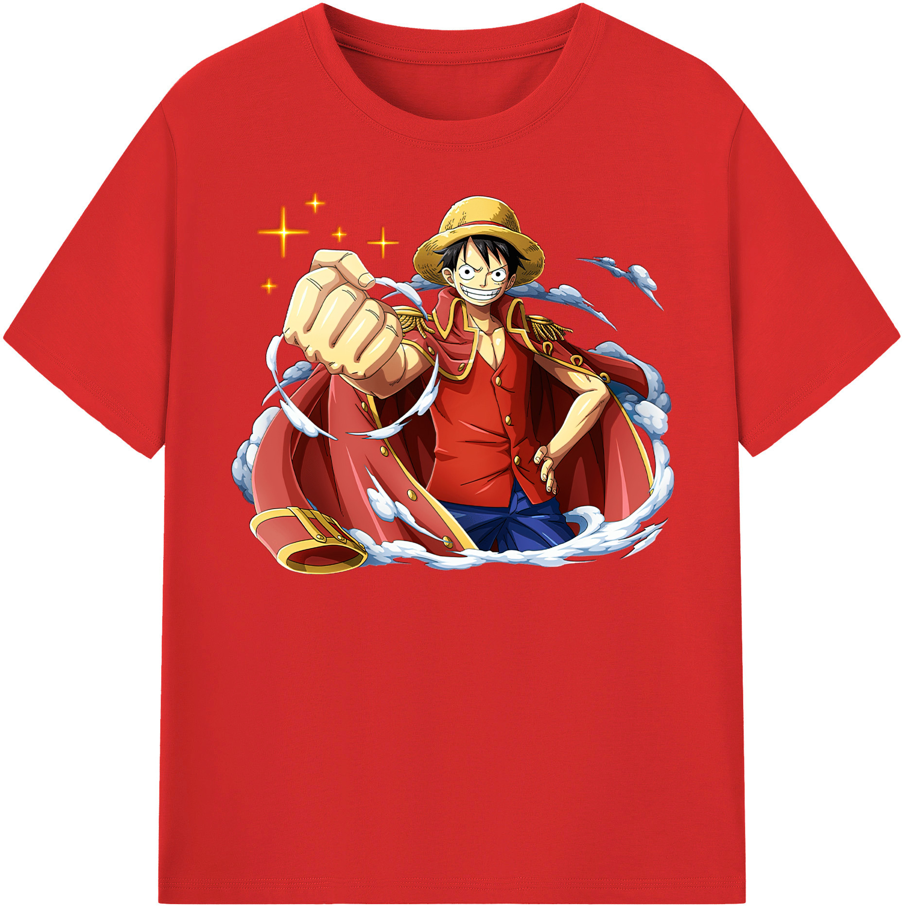 ワンピース モンキー・D・ルフィ ONE PIECE Monkey D. Luffy 綿100％半袖Tシャツ（フロントプリント）