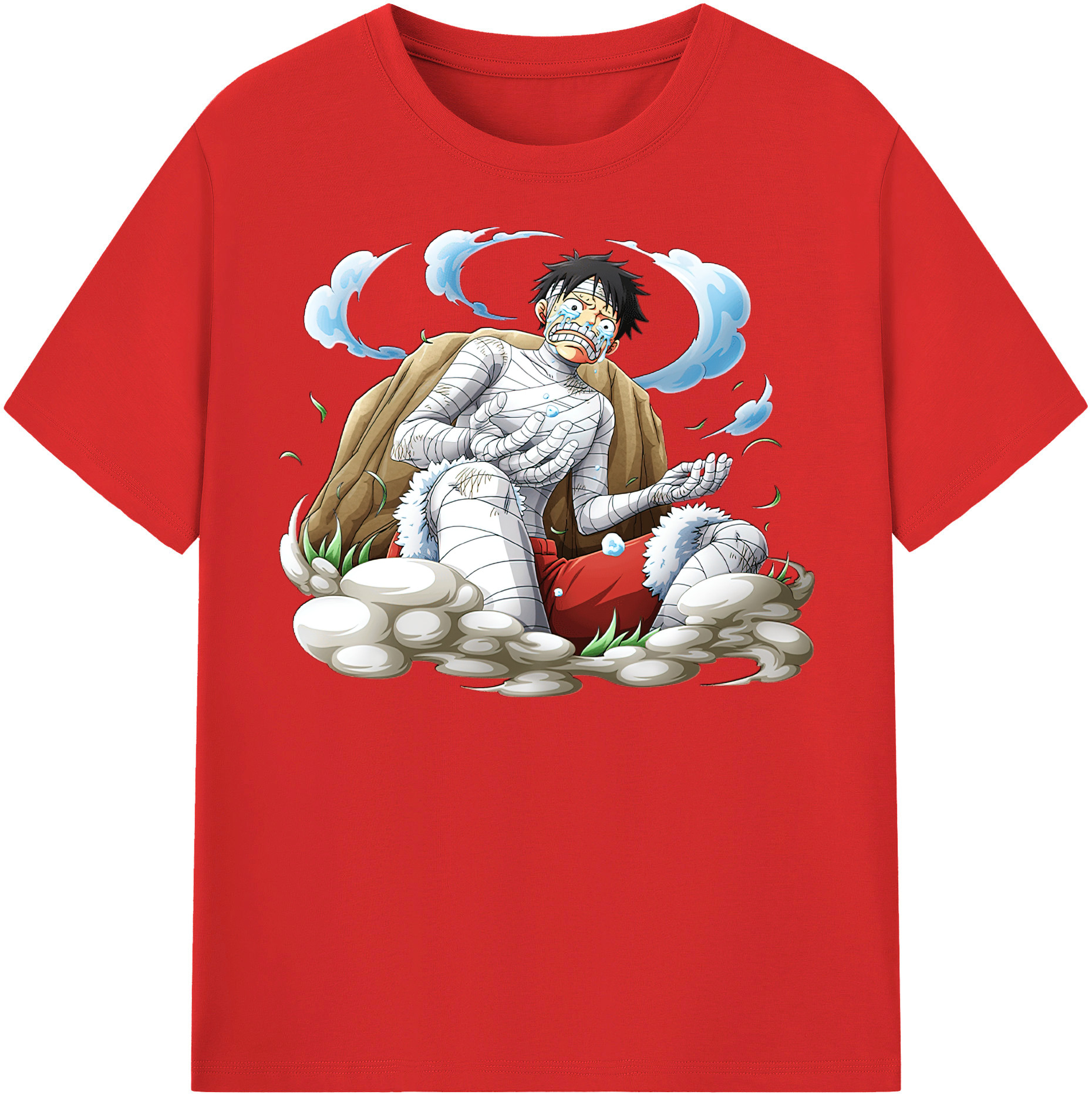 ワンピース モンキー・D・ルフィ ONE PIECE Monkey D. Luffy 綿100％半袖Tシャツ（フロントプリント）