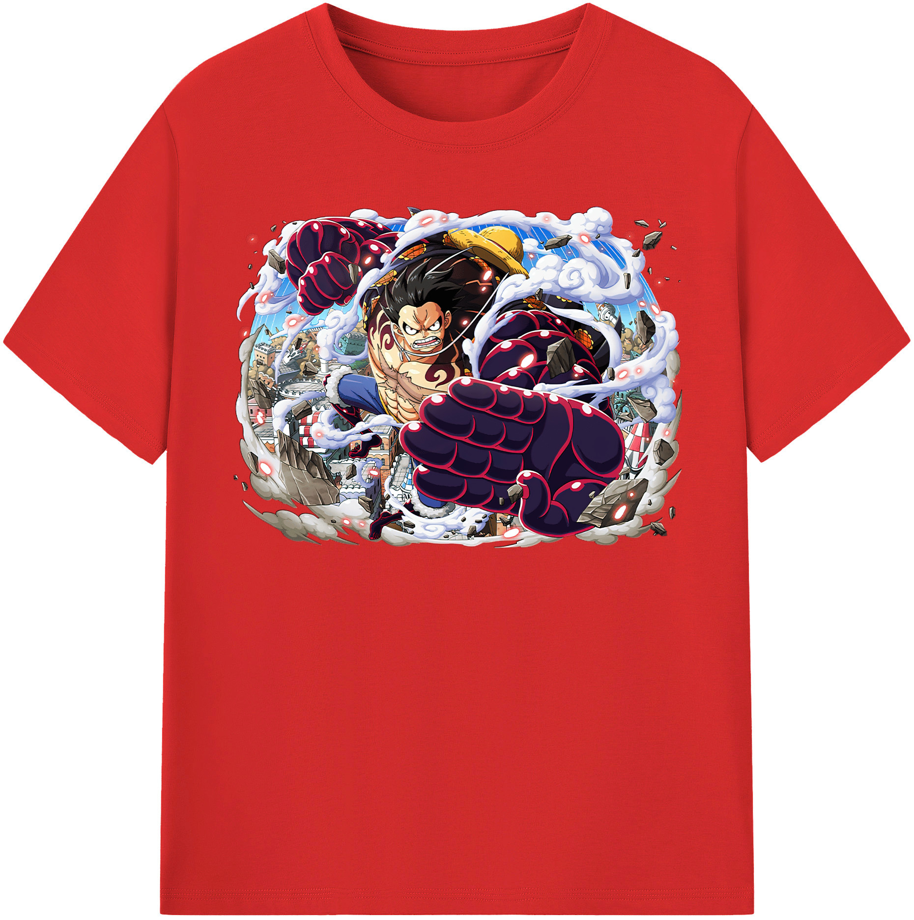 ワンピース モンキー・D・ルフィ ONE PIECE Monkey D. Luffy 綿100％半袖Tシャツ（フロントプリント）